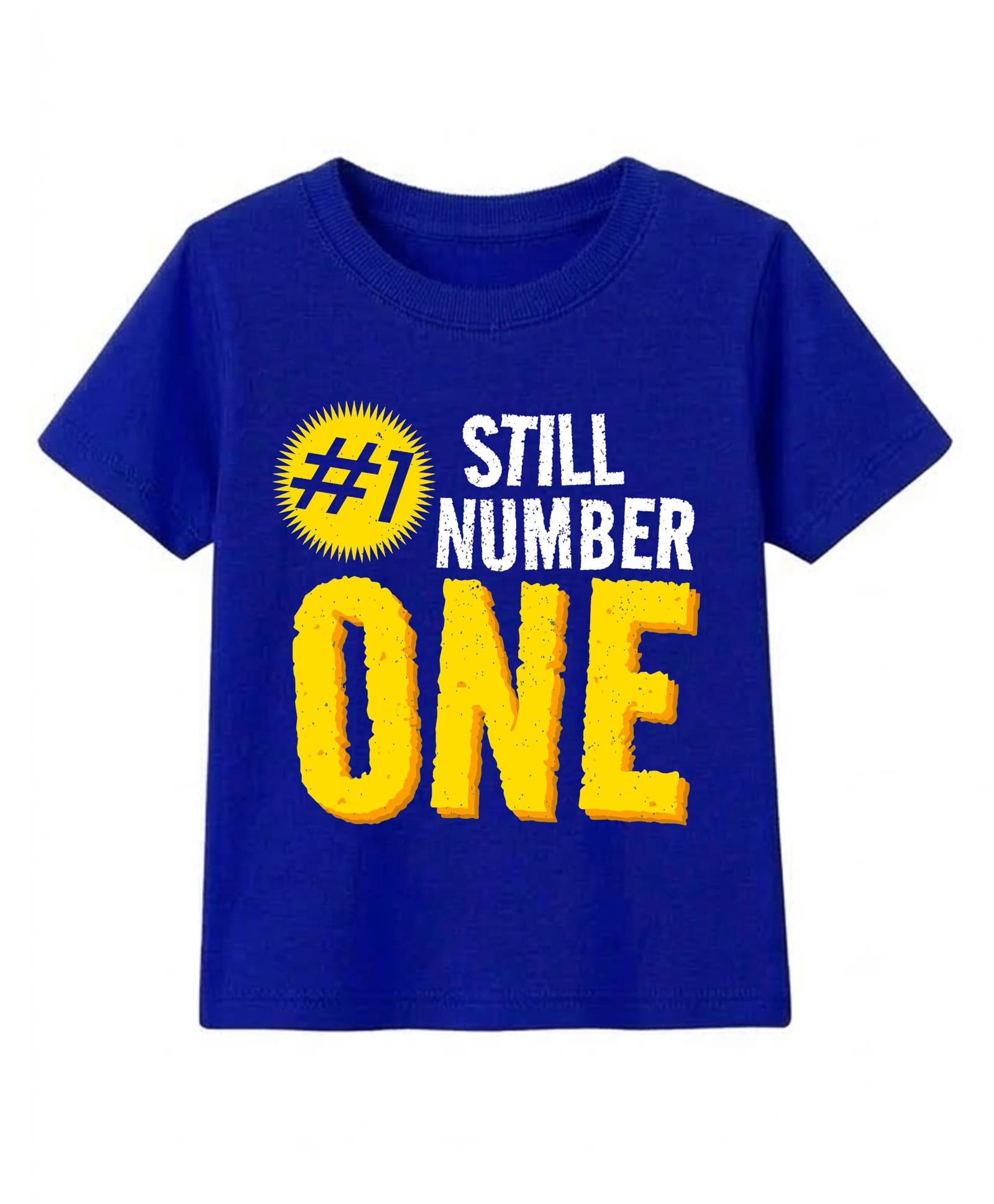 KAVEE Cotton Knit Half Sleeves Still Number One Text Printed Tee - Blue-picture-20