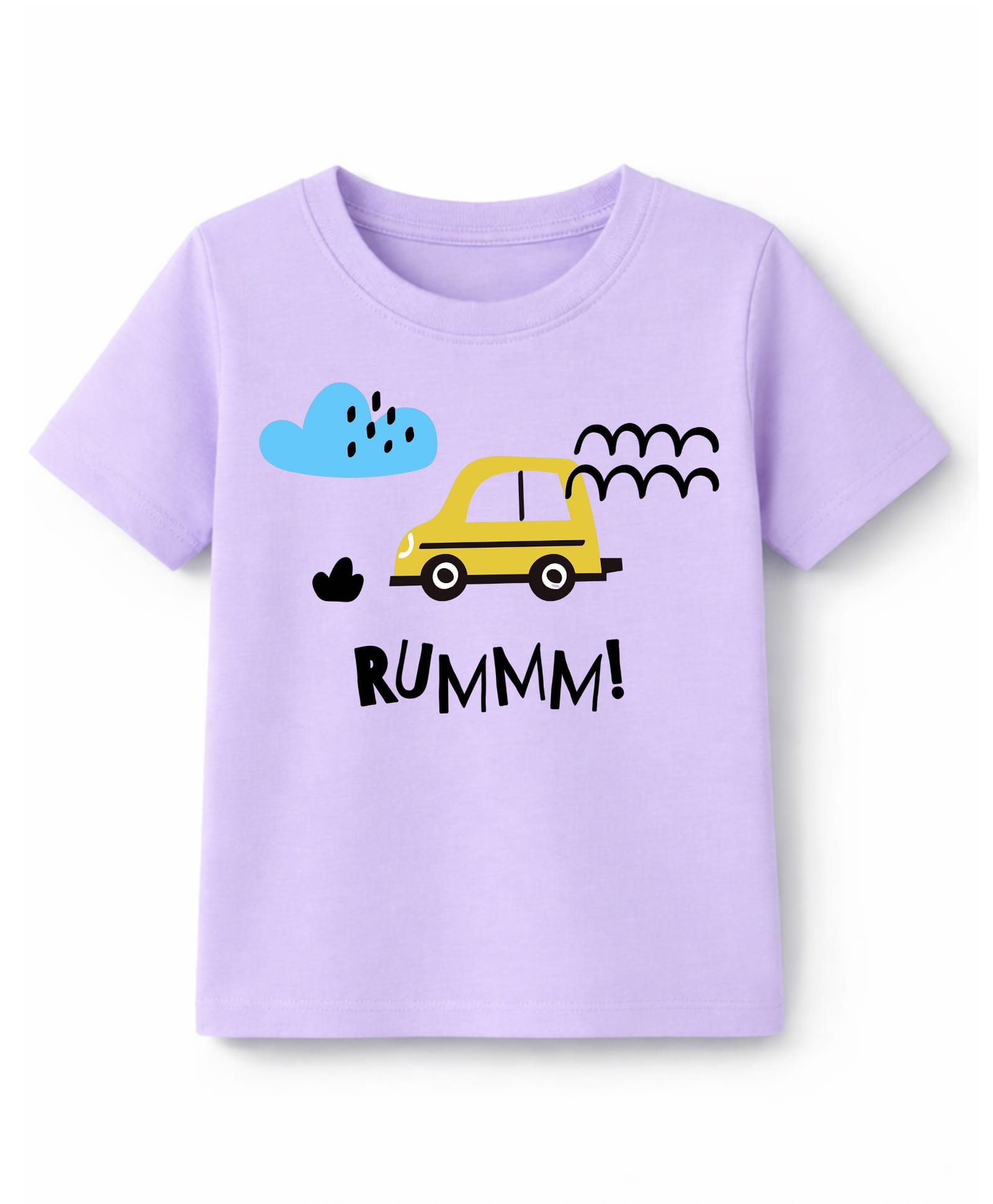 KAVEE Cotton Knit Half Sleeves Car Printed Tee - Lavender-picture-21