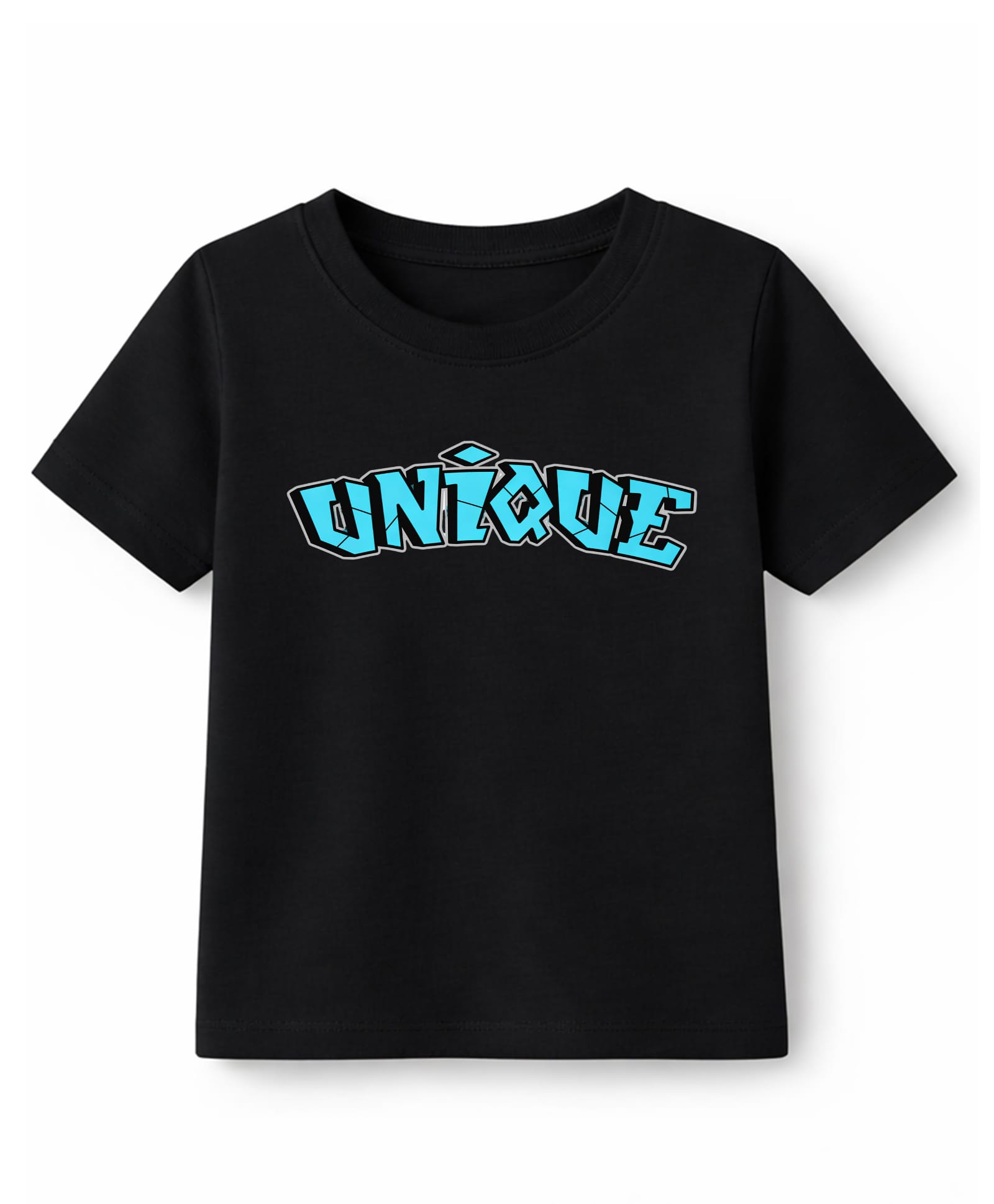 KAVEE Cotton Knit Half Sleeves Unique Text Printed Tee - Black-image-19