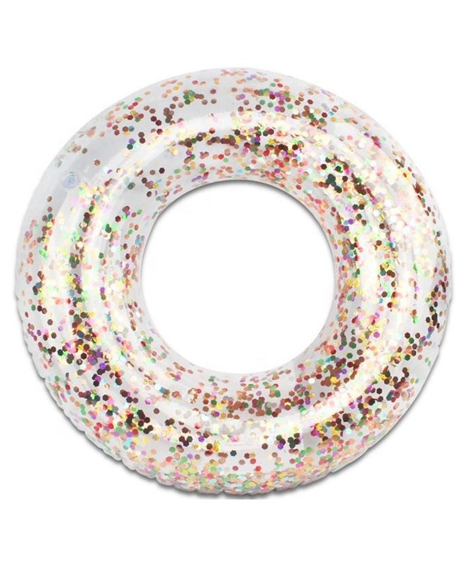 Azhari Inflatable Transparent Glitter Tube Swimming Pool Float Ring For kids 80 CM Pack of 1 Color may Vary-image-49