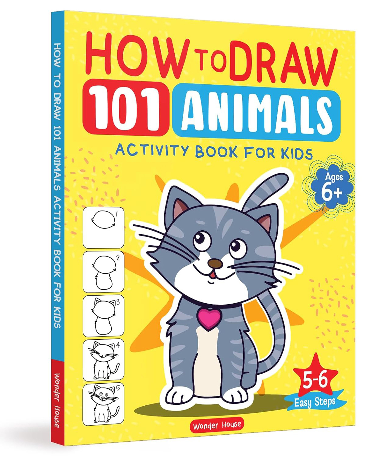 How to Draw: 101 Animals Activity Book for Kids | Step-by-Step Drawing Guide | Ages 5+ | 3+ Hours of Creative Fun Paperback 28 February 2025 Drawing & Coloring Book Pack of 1- English-image-29