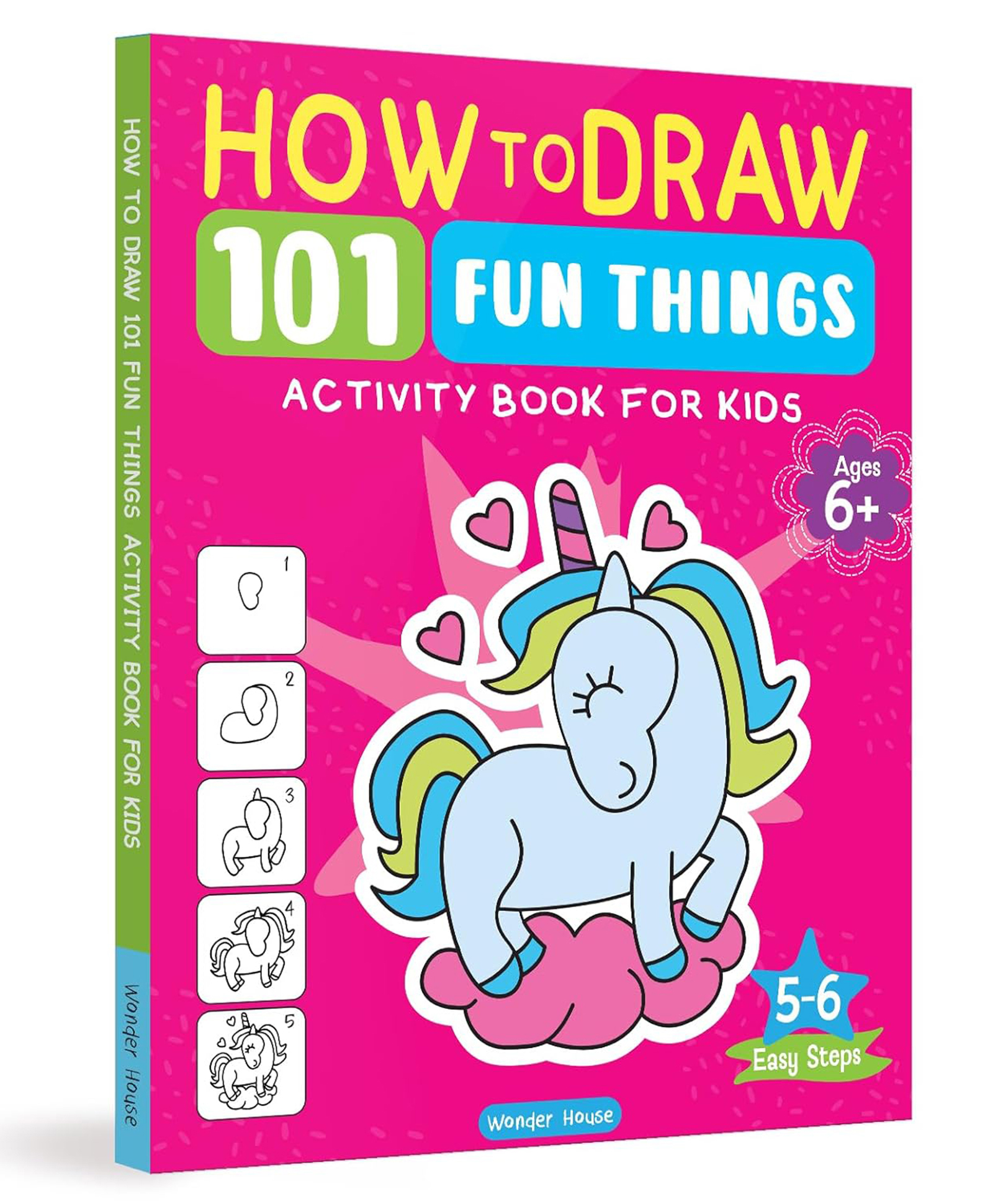 wonder house books How to Draw: 101 Fun Things | Step-by-Step Drawing Activity Book for Kids | Ages 5+ | Boost Creativity & Confidence Through Art Paperback 28 February 2025 Knowledge Book Pack of 1- English-picture-38