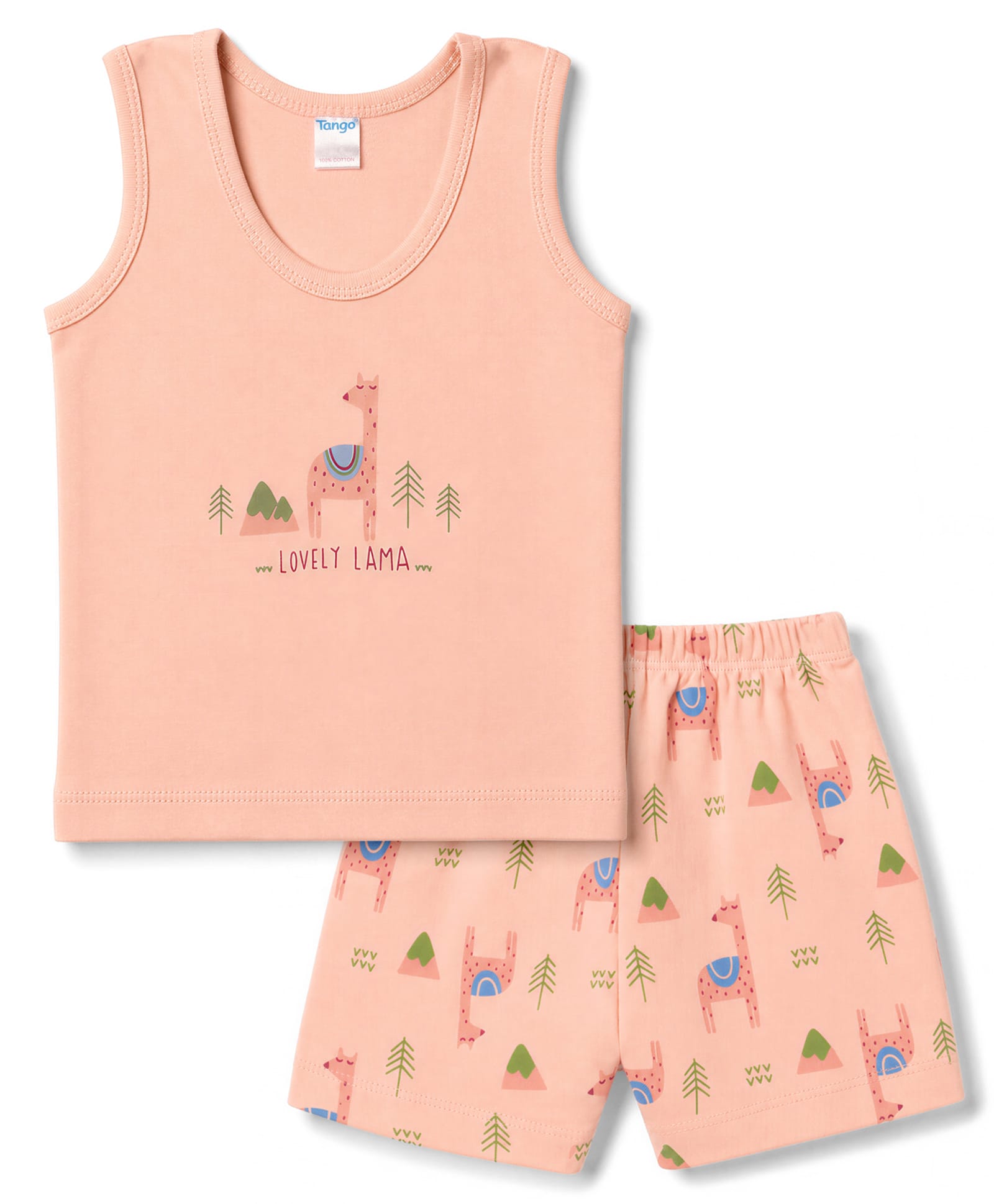 Tango Interlock Knit Sleeveless Innerwear Sets with Animals Print - Peach-picture-49