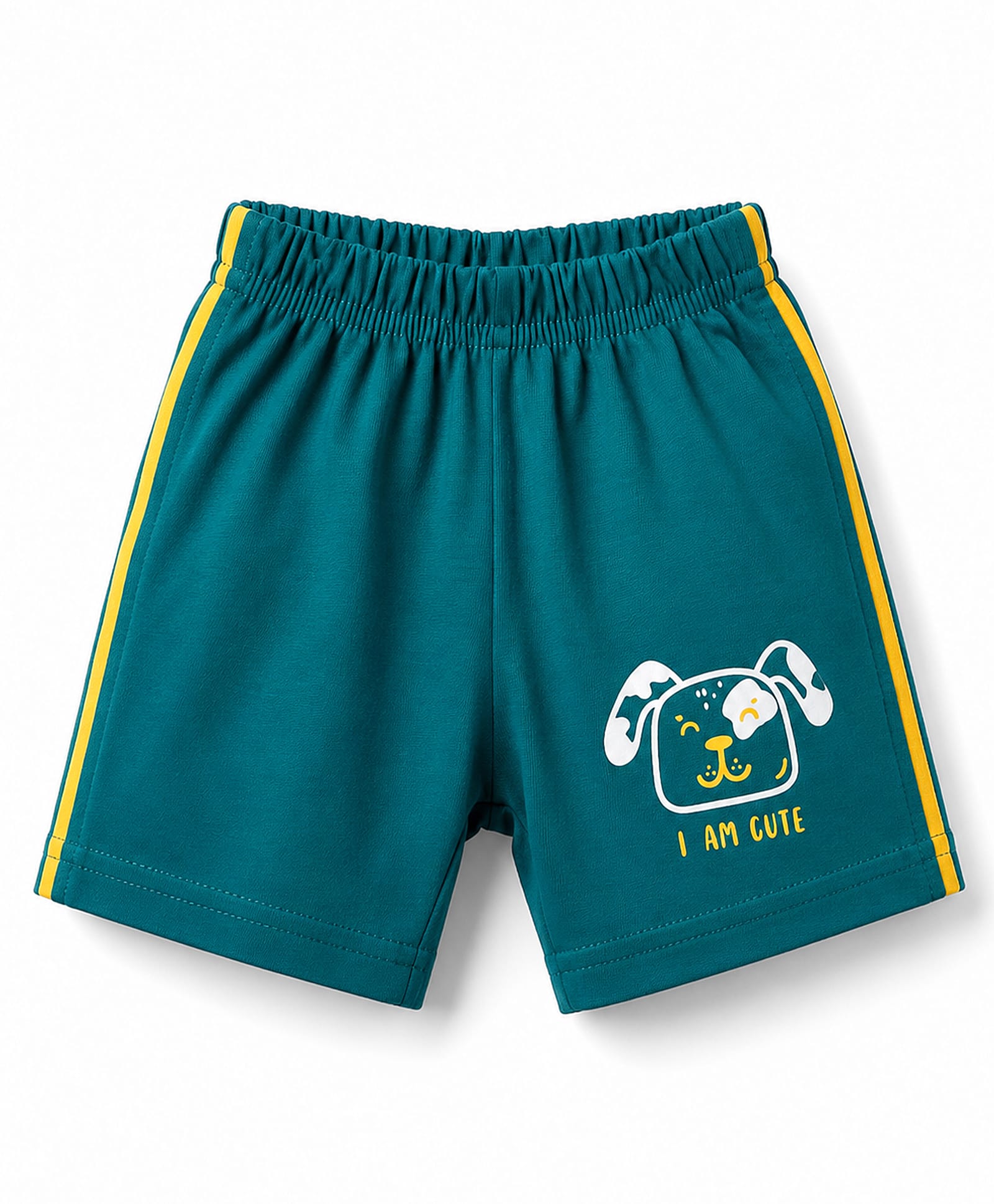 Tango Cotton Knit Knee Length Puppy Printed Shorts - Green-image-34