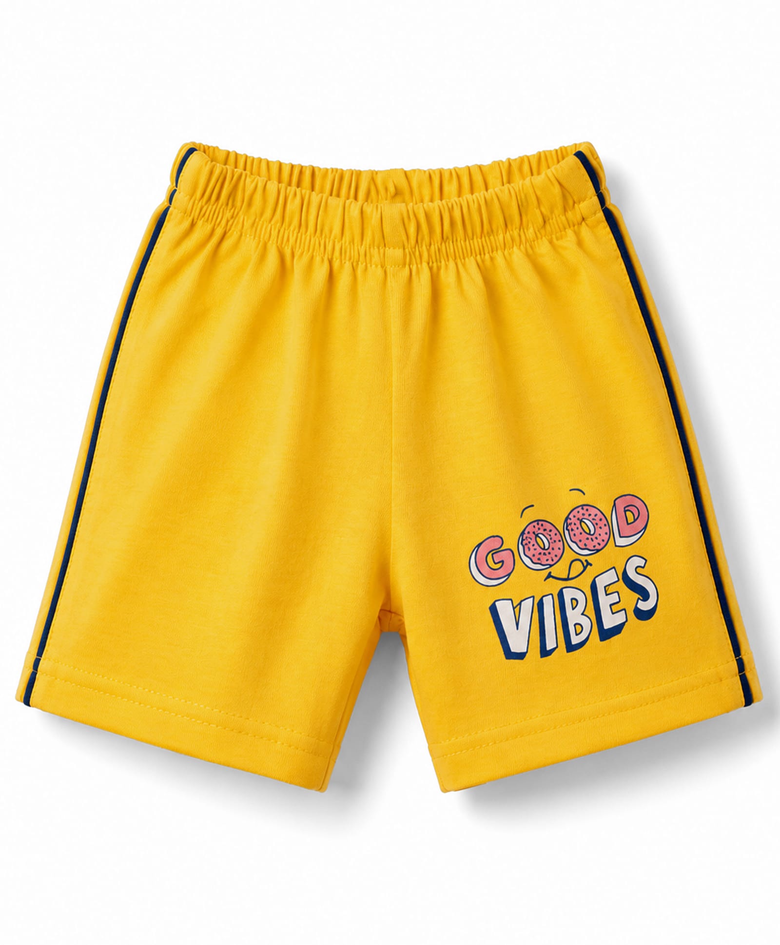Tango Cotton Knit Knee Length Text Printed Shorts - Golden-picture-21