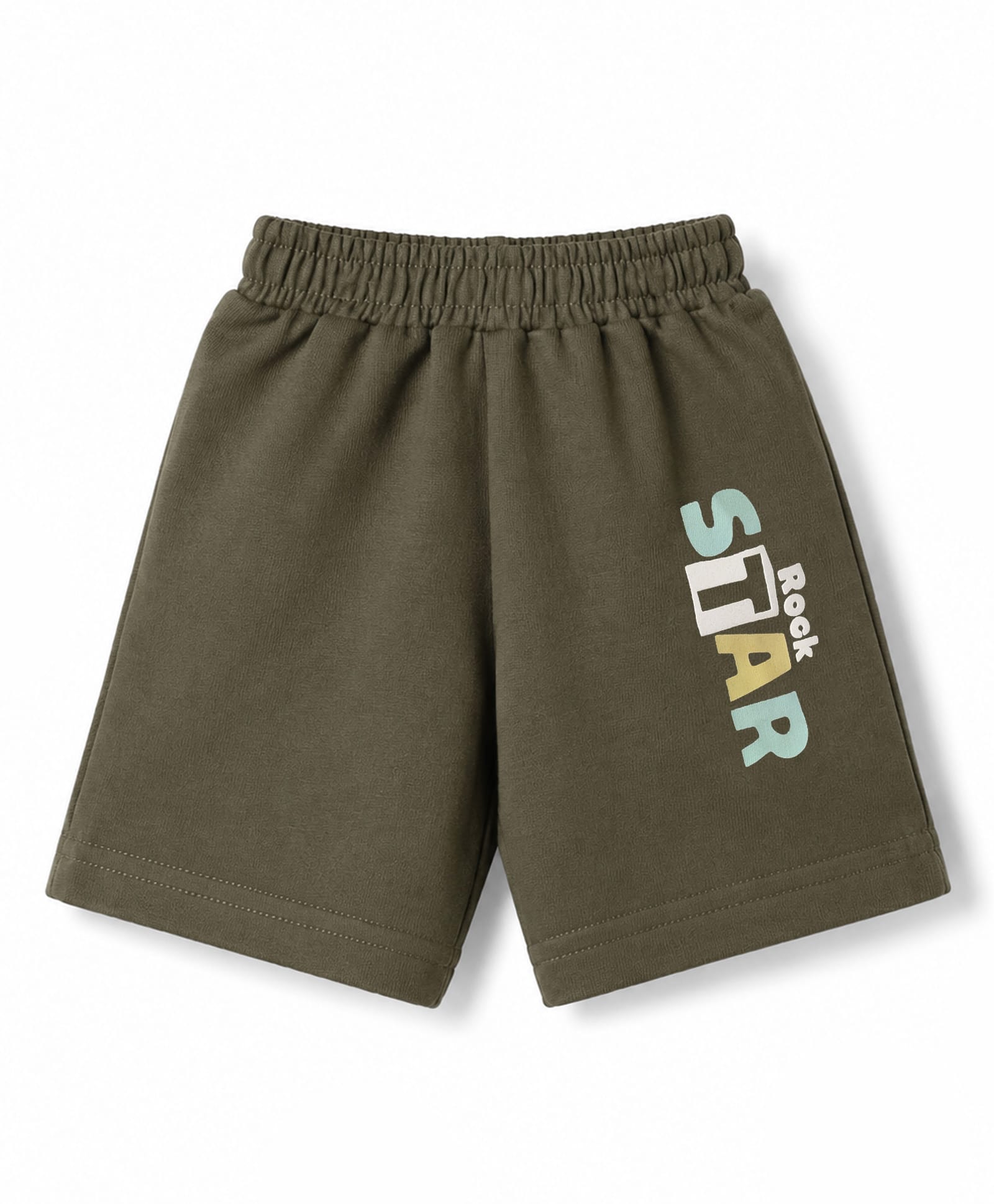 Tango Cotton Knit Knee Length Text Printed Shorts - Olive Green-image-20