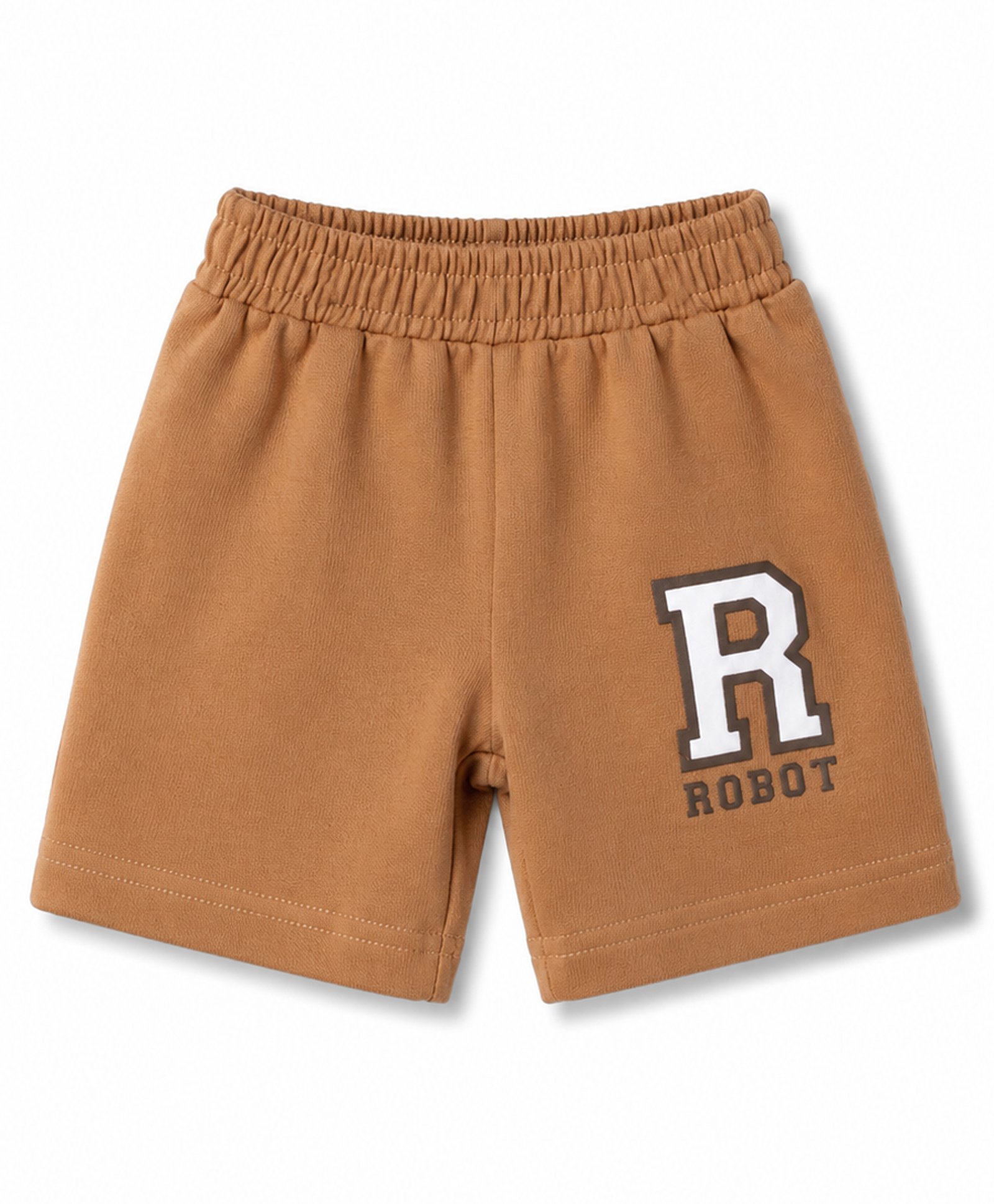 Tango Cotton Knit Knee Length Text Printed Shorts - Light Brown-picture-26