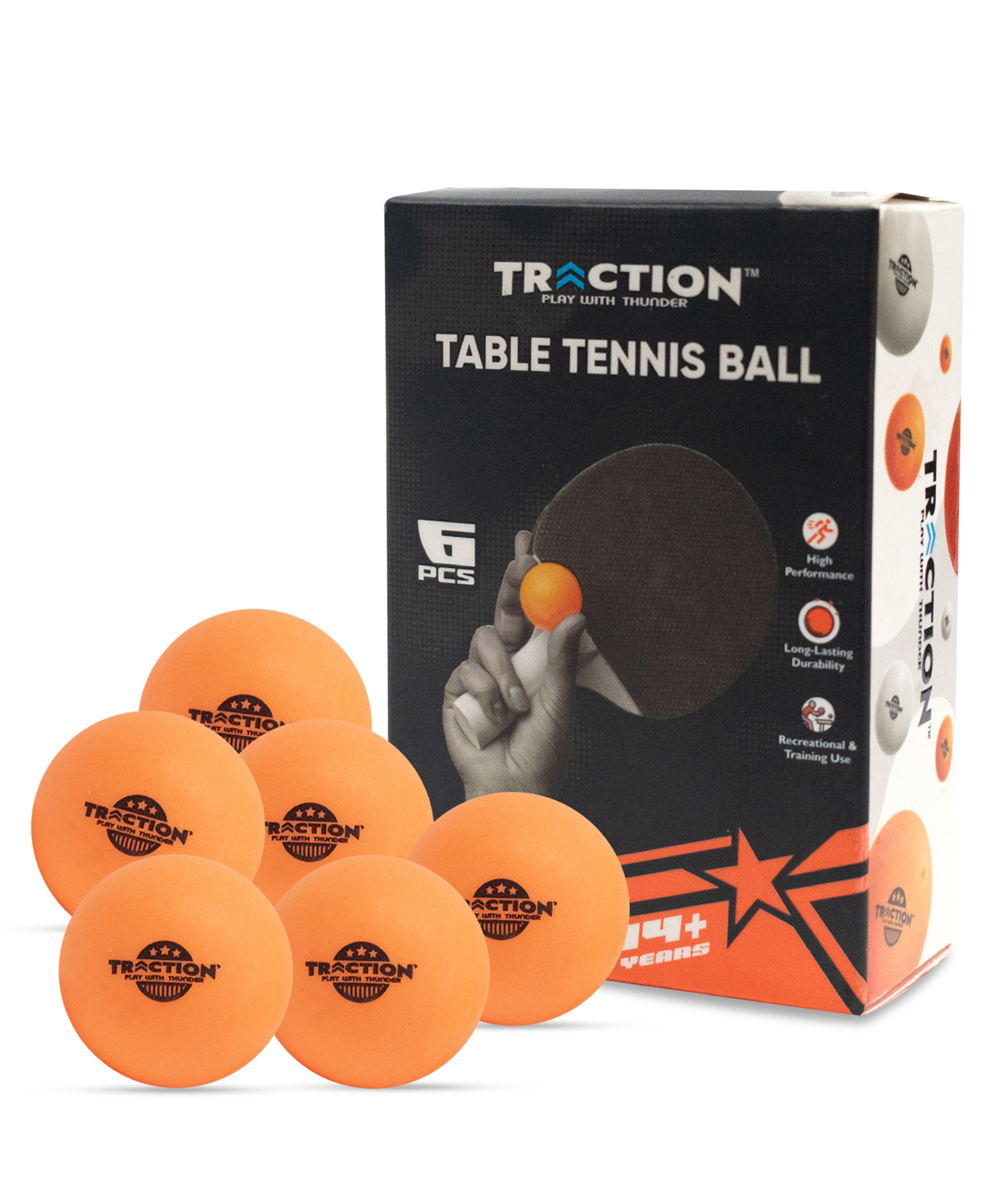 IToys Traction Table Tennis Balls 6 Pieces - Orange-image-46