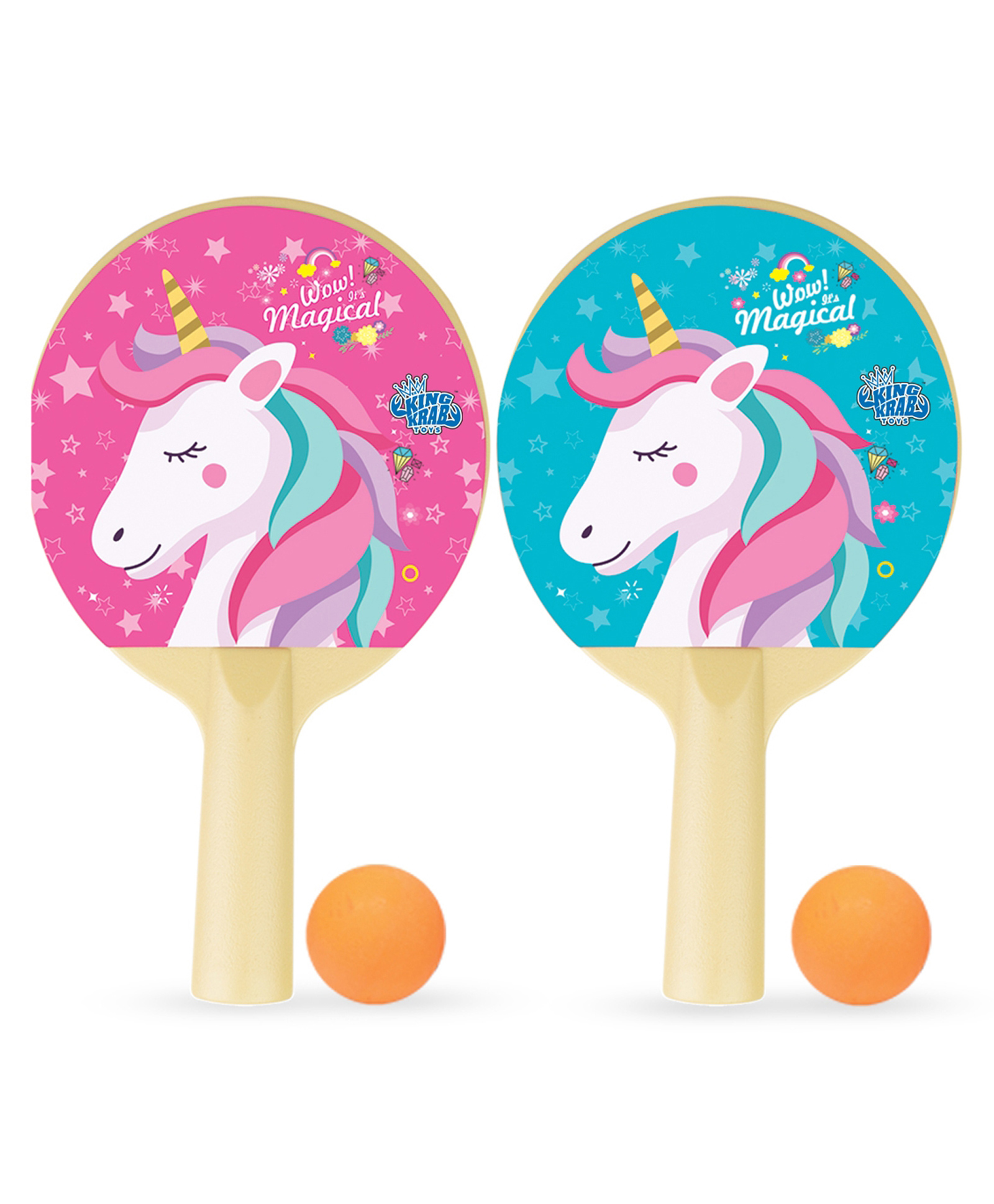 IToys Unicorn Theme Ping Pong Tennis Trainer - Pink & Blue-picture-12