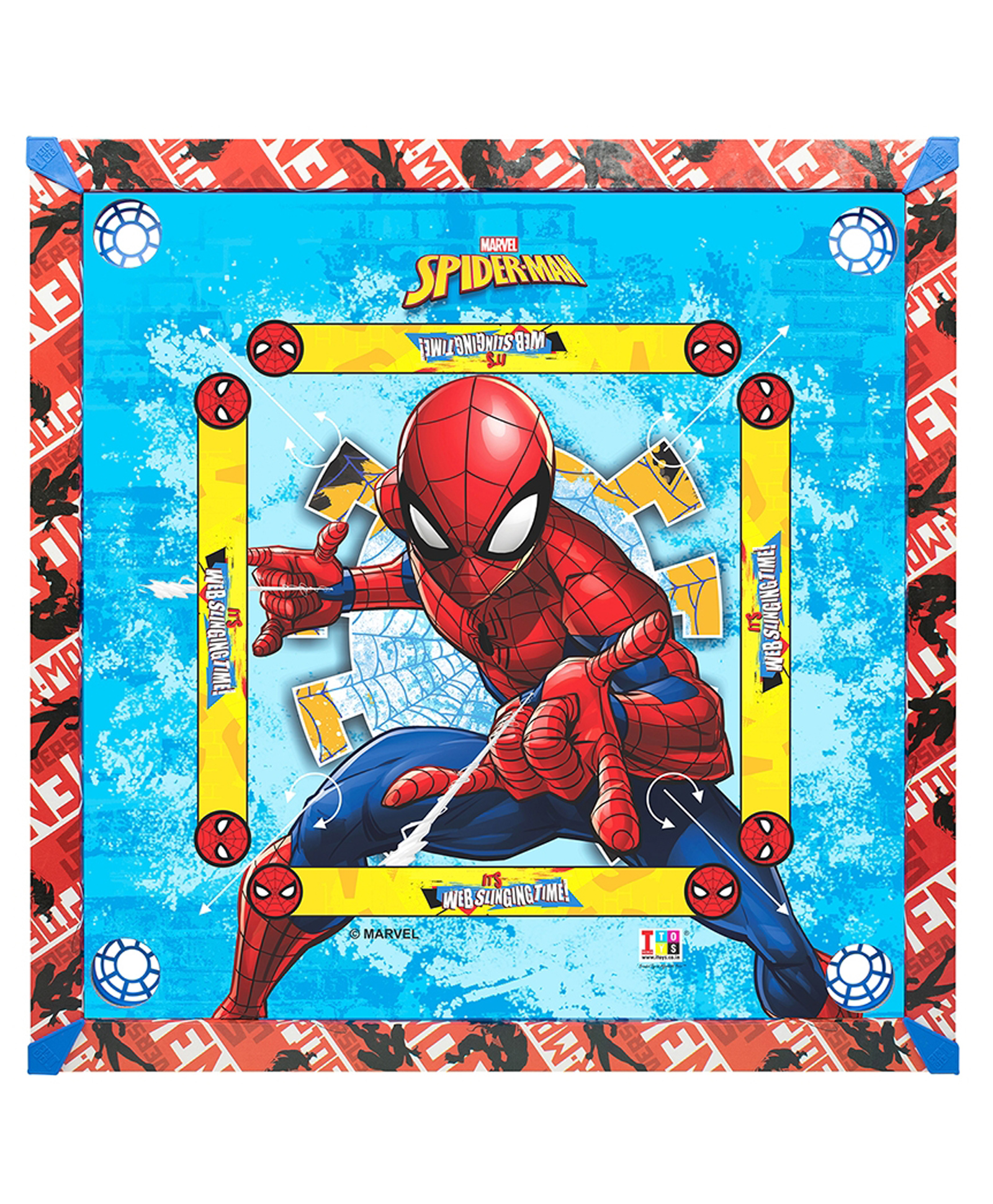 Spider Man Toy Carrom With Ludo , Snakes & Ladders For Kids - Multicolor-image-27