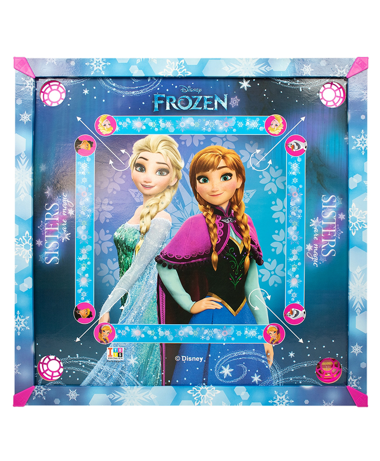 Frozen Toy Carrom With Ludo , Snakes & Ladders For Kids - Multicolor-picture-12