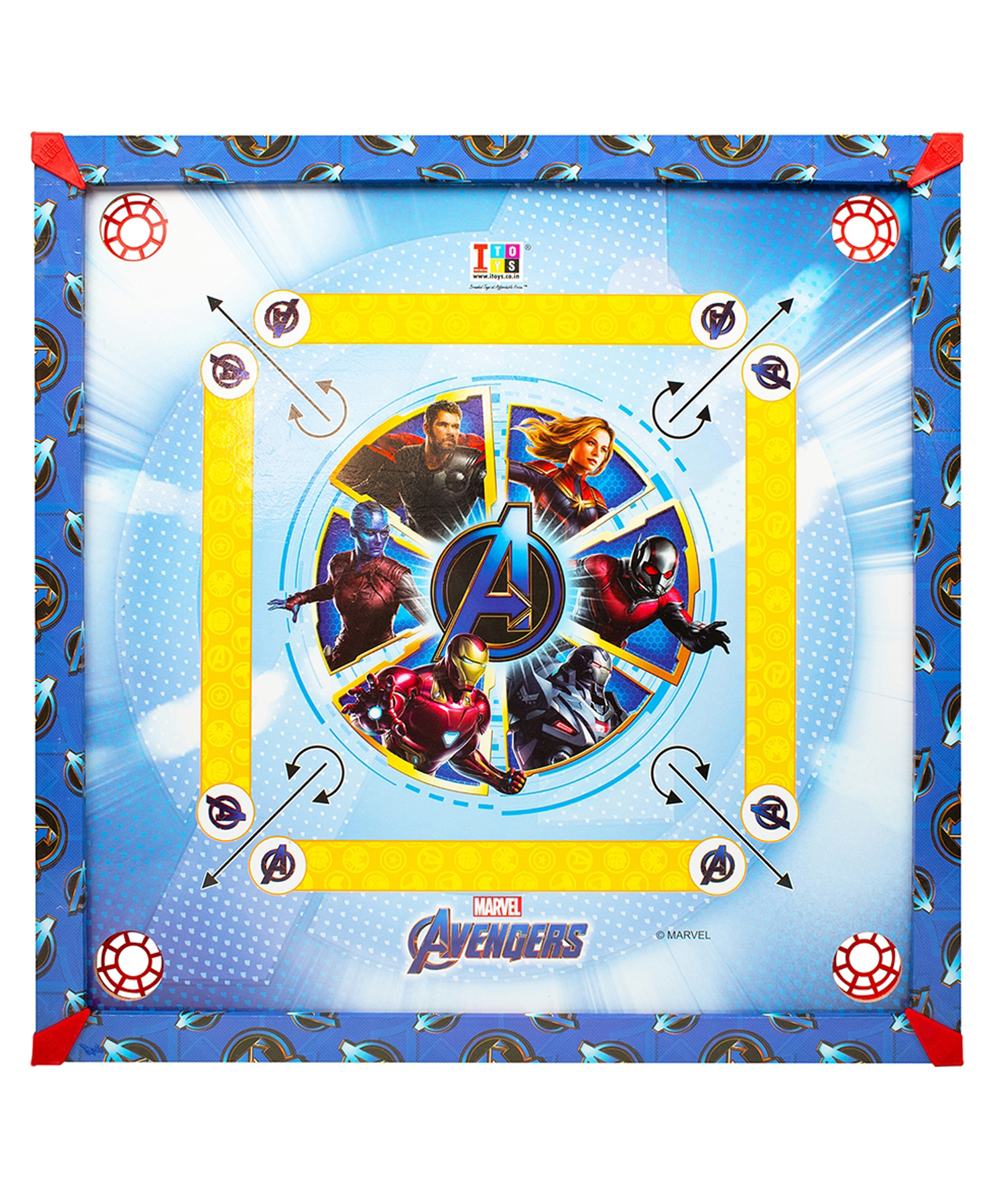 Avengers Toy Carrom With Ludo , Snakes & Ladders For Kids - Multicolor-picture-20