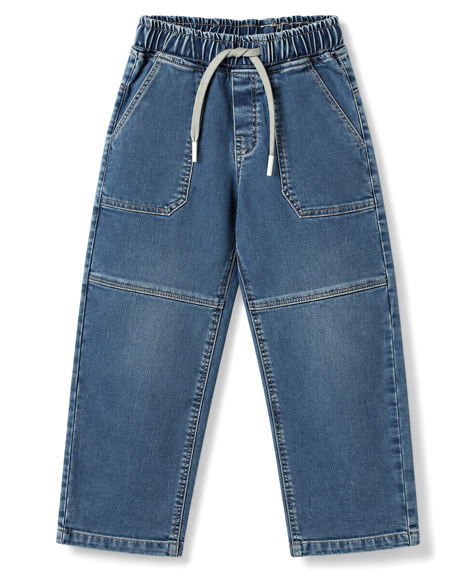 Olio Kids Denim Woven Full Length Solid Jeans - Light Blue-picture-14