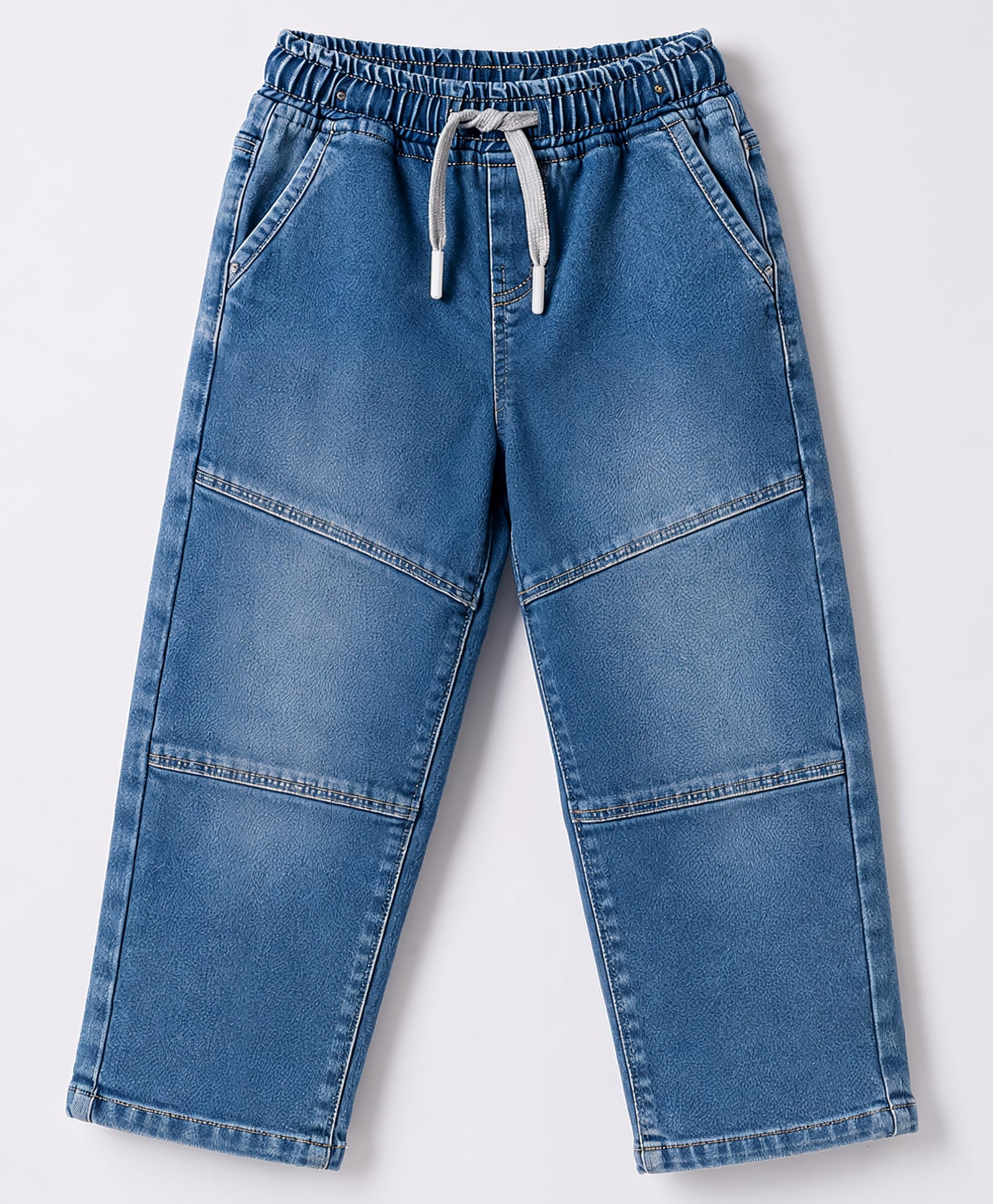 Olio Kids Denim Woven Full Length Solid Jeans - Light Blue-picture-13