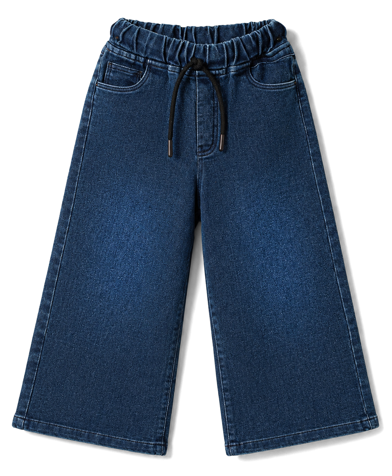 Olio Kids Denim Woven Full Length Solid Flared Jeans - Navy Blue-picture-26