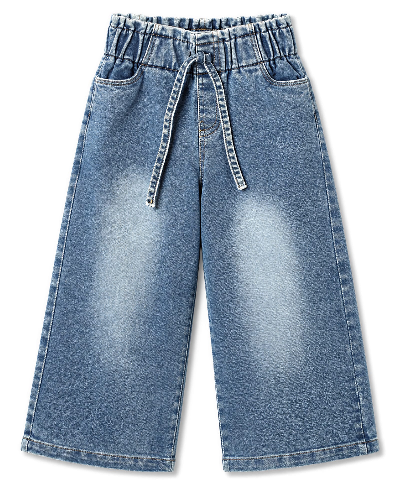Olio Kids Denim Woven Full Length Washed Jeans - Light Blue-picture-11