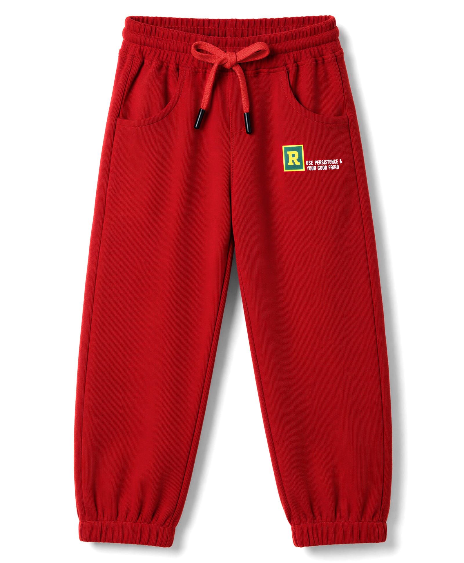Olio Kids Knitted Full Length Text Printed Lounge Pant - Maroon-picture-15
