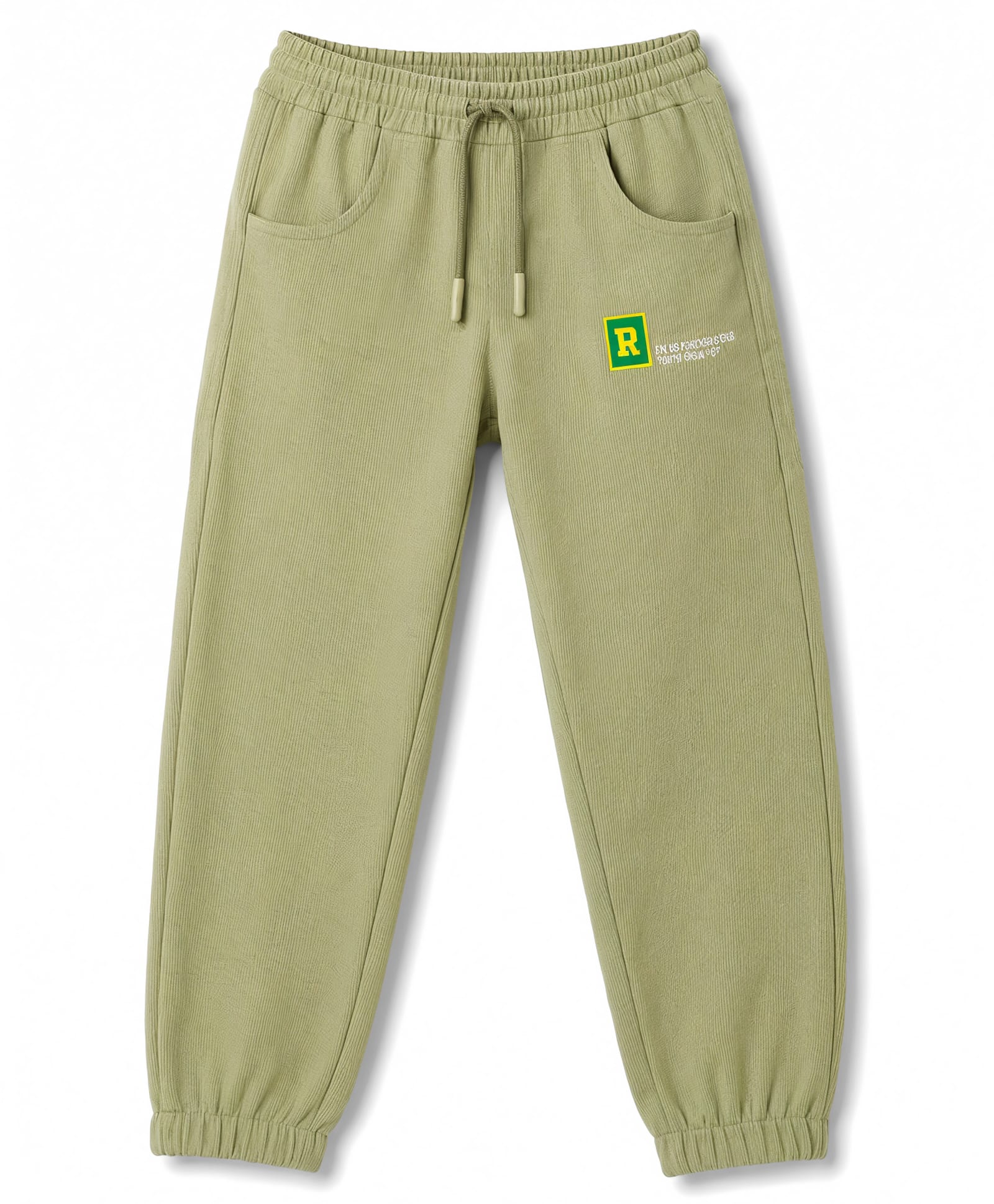 Olio Kids Knitted Full Length Solid Track Pants - Khaki-image-1