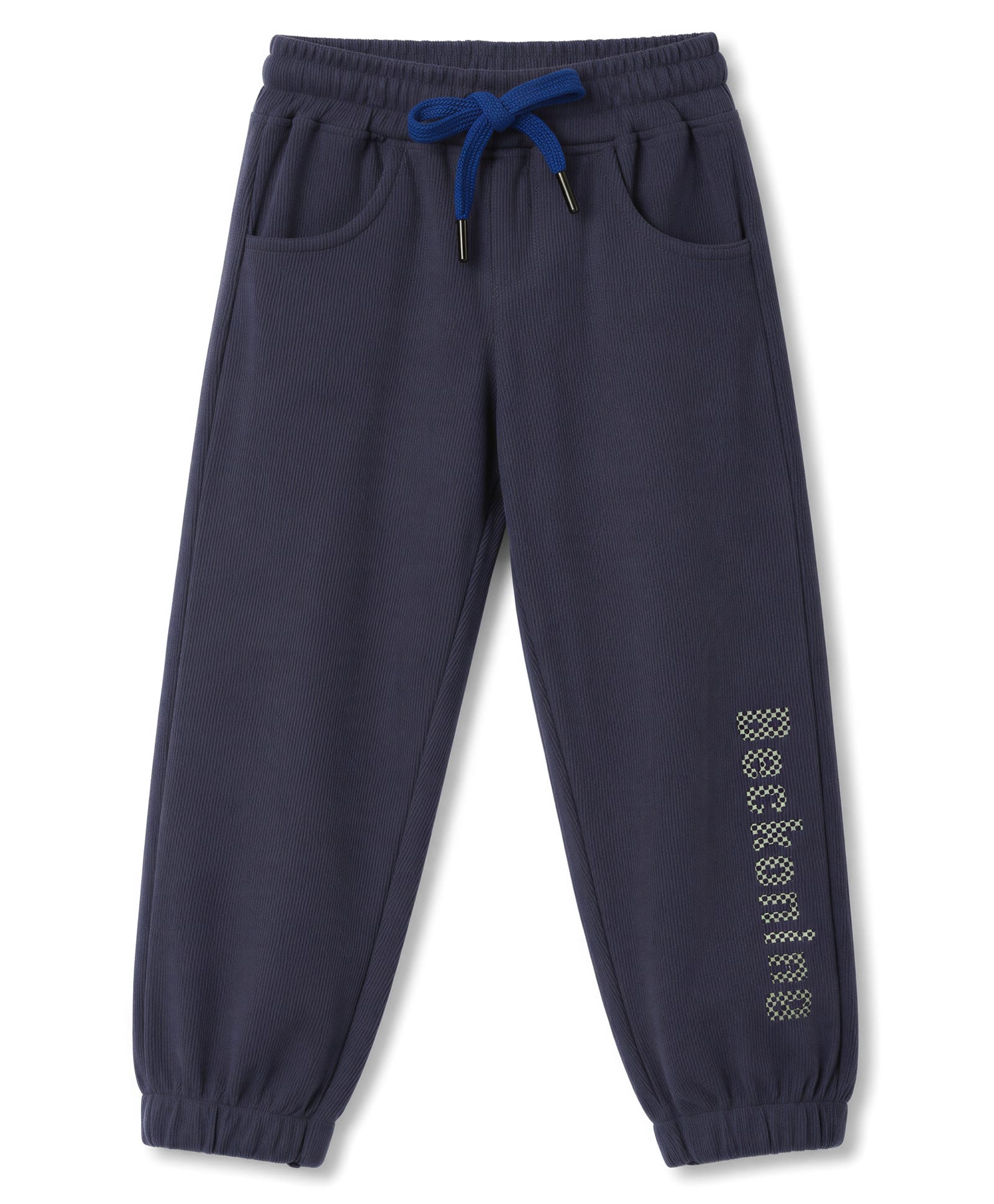 Olio Kids Knitted Full Length Lounge Pant With Text Applique - Navy Blue-picture-16