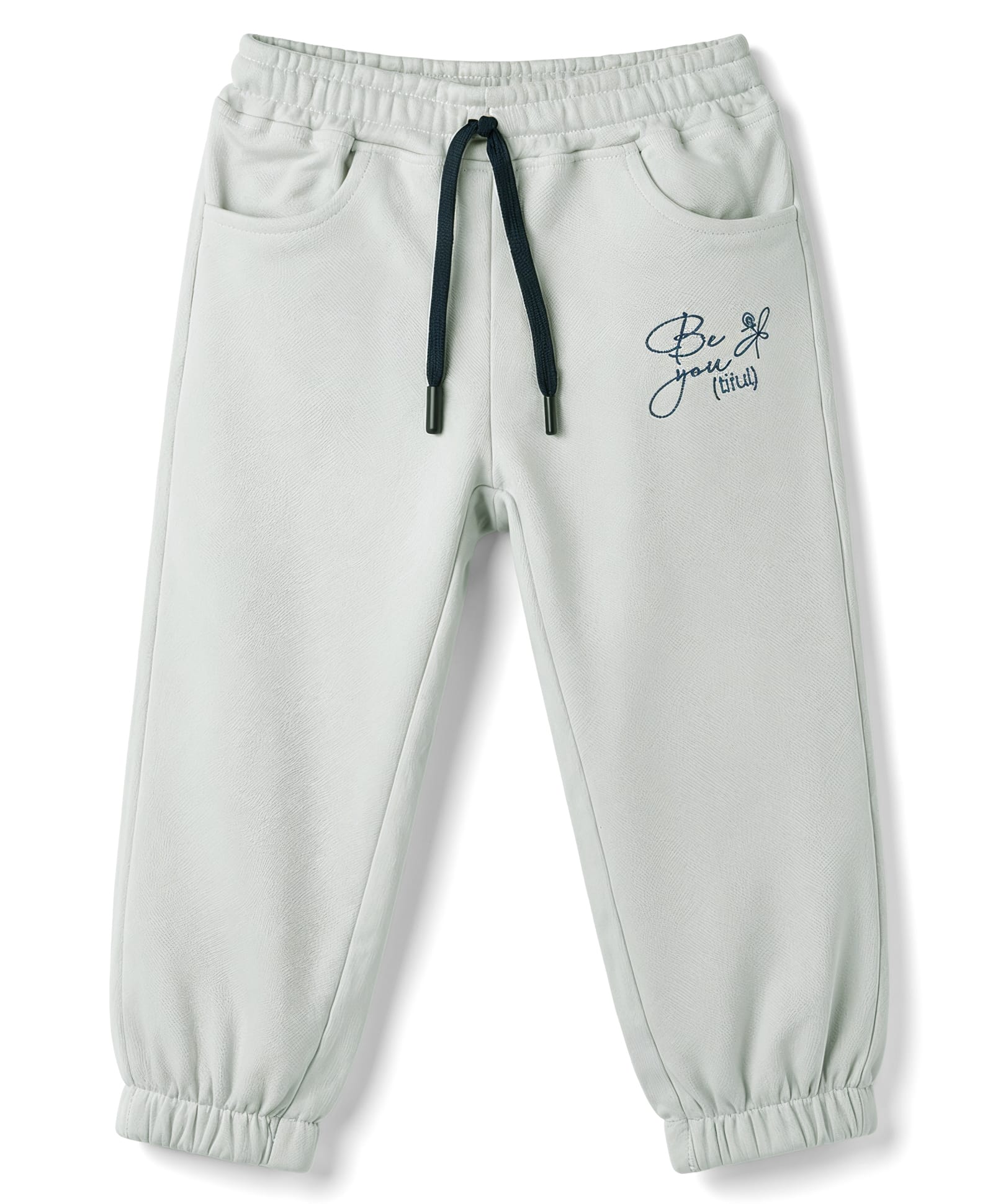 Olio Kids Knitted Full Length Text Printed Lounge Pant - Grey-picture-38