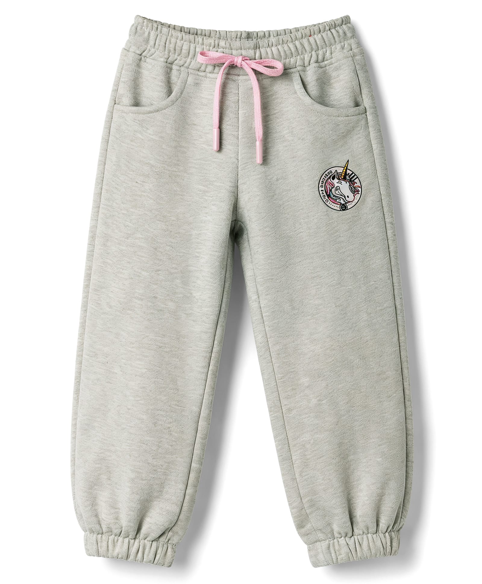Olio Kids Knitted Full Length Unicorn Printed Lounge Pant - Grey-picture-25