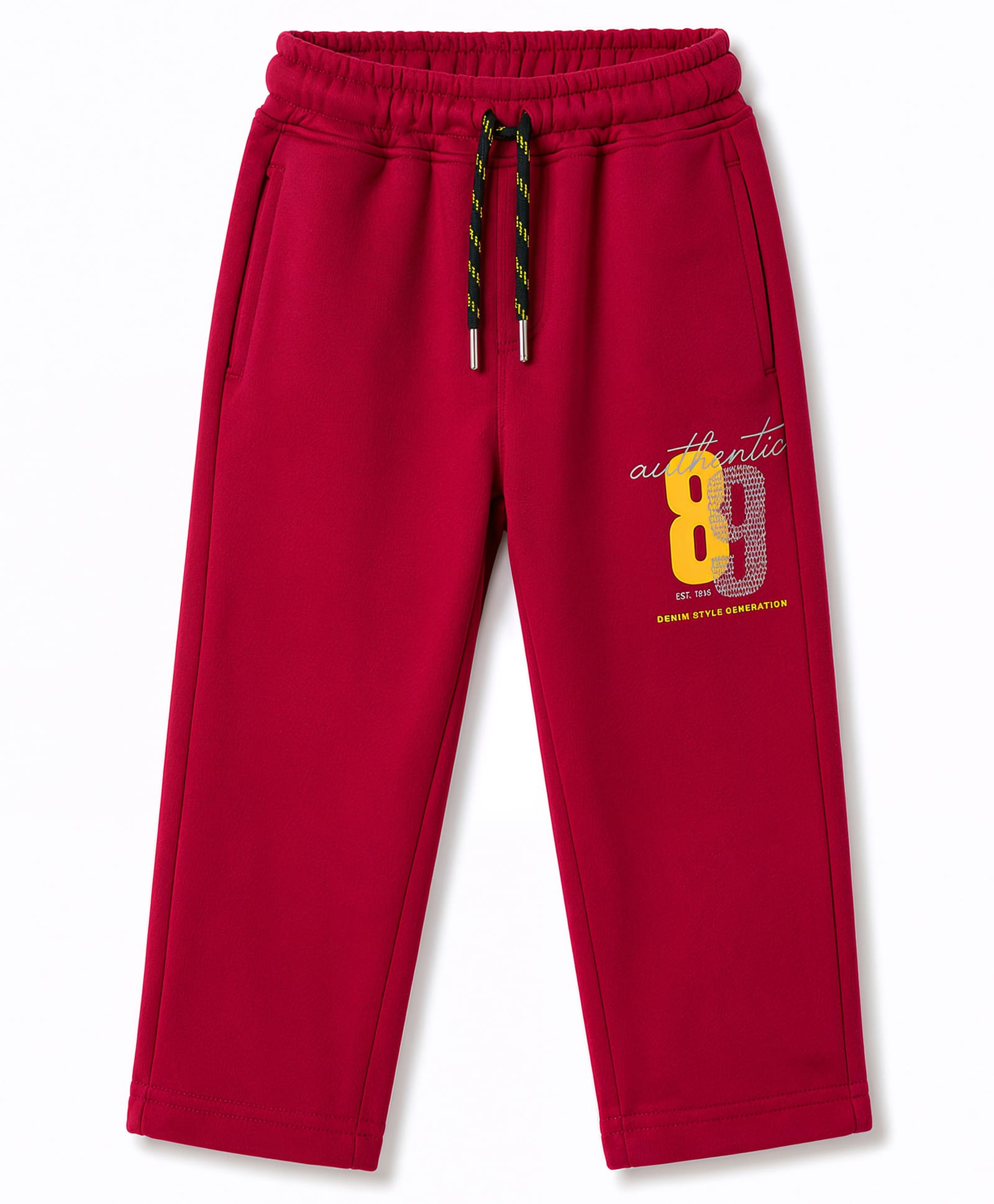 Olio Kids Knitted Full Length Text Printed Lounge Pant - Maroon-picture-10