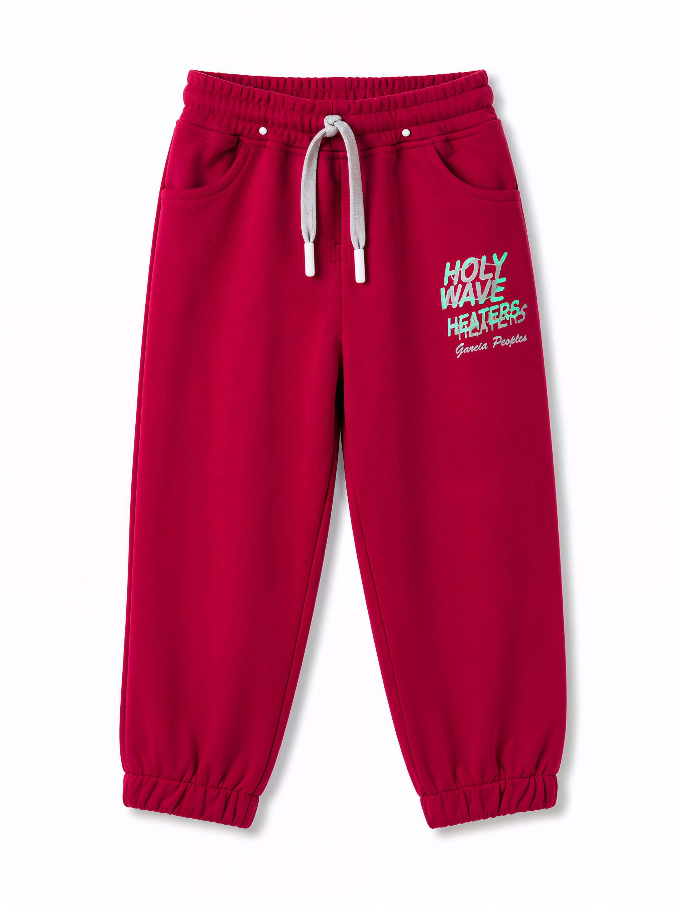 Olio Kids Knitted Full Length Text Printed Lounge Pant - Maroon-picture-16