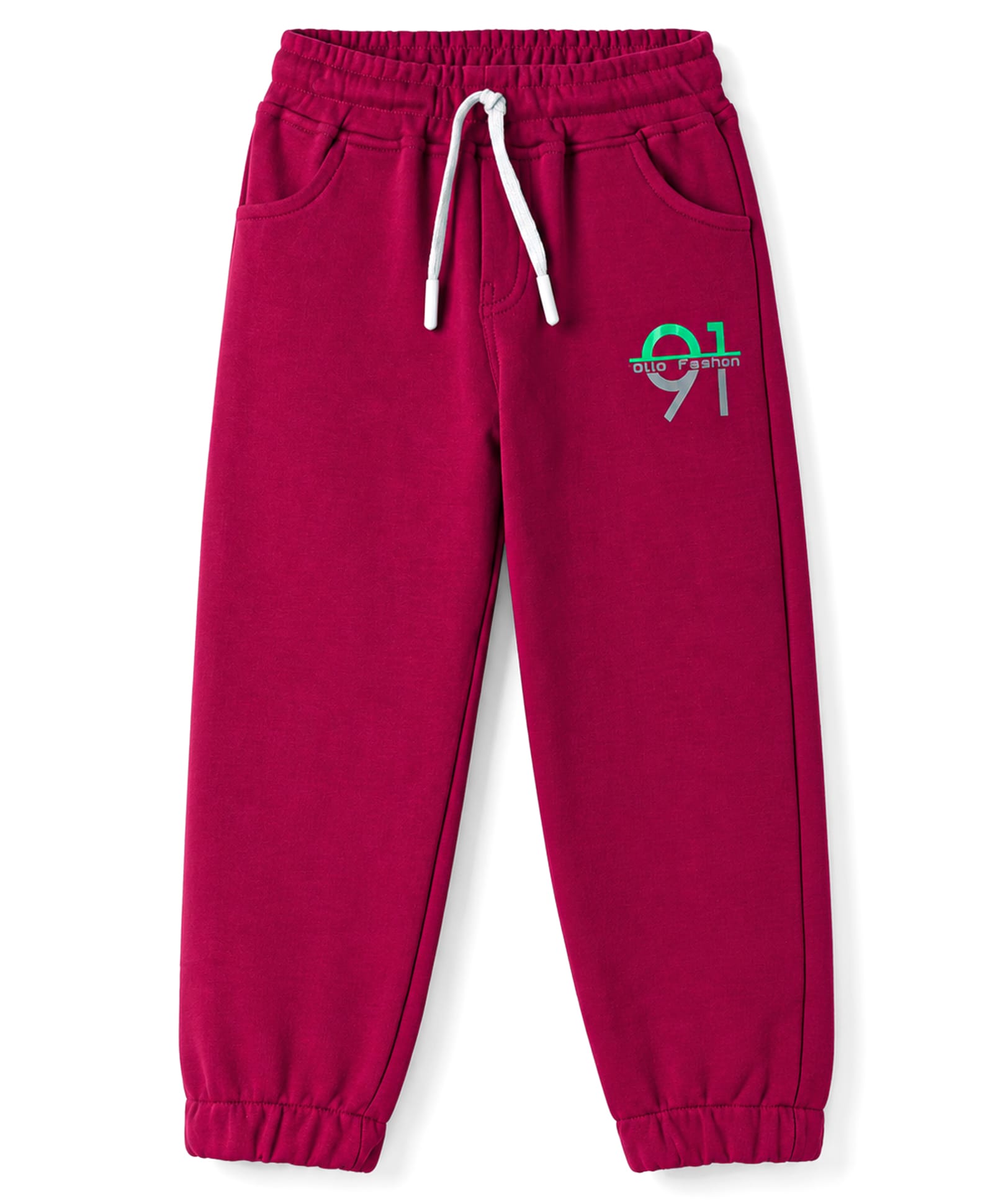 Olio Kids Knitted Full Length Text Printed Lounge Pant - Maroon-picture-19
