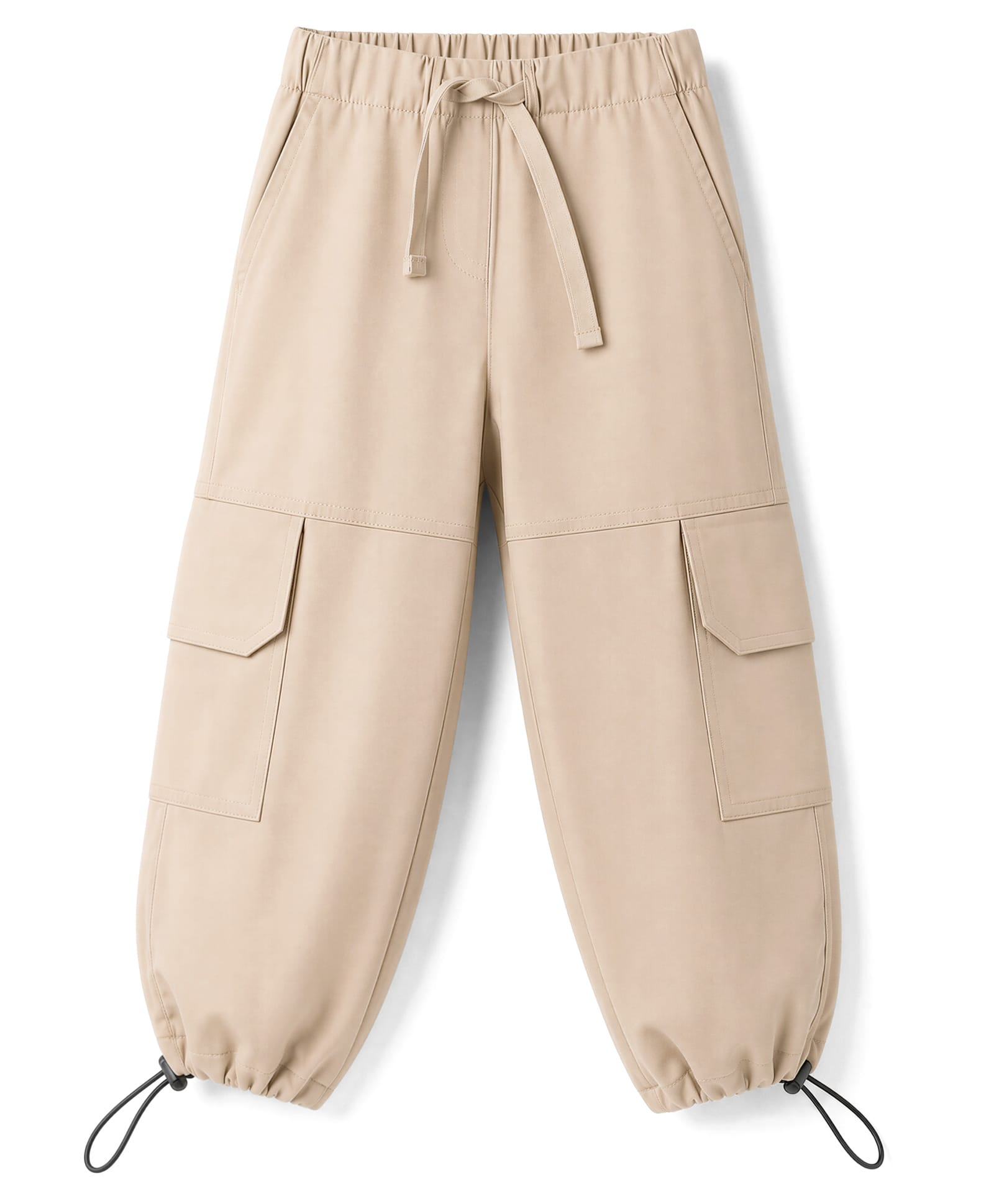 kookie kids india Kookie Kids Cotton Blend Woven Full Length Solid Lounge Pant With Cargo Pockets - Beige-picture-14