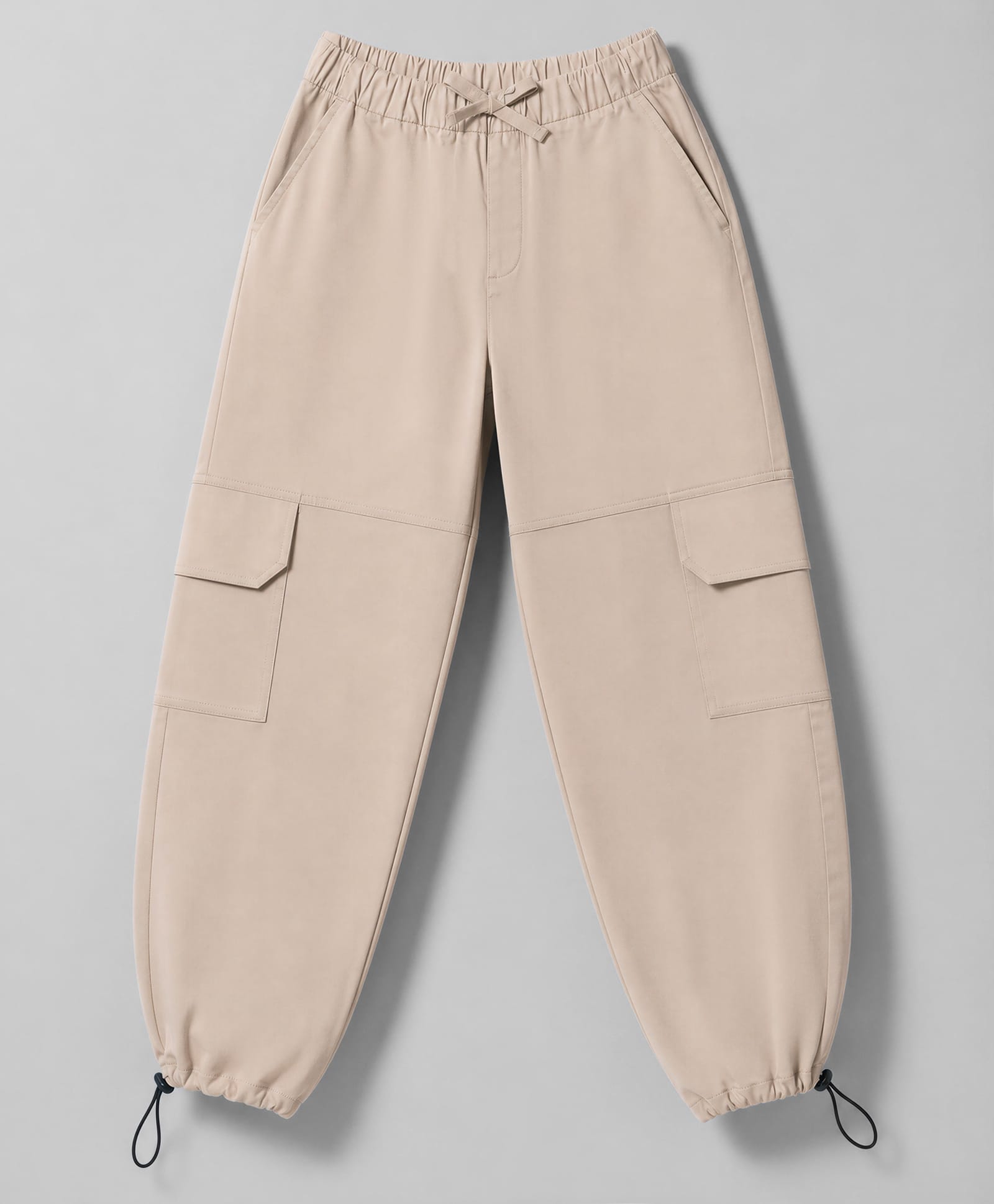 Kookie Kids Cotton blend Woven Fabric Lounge and Track Pants With Pocket - Beige-image-3