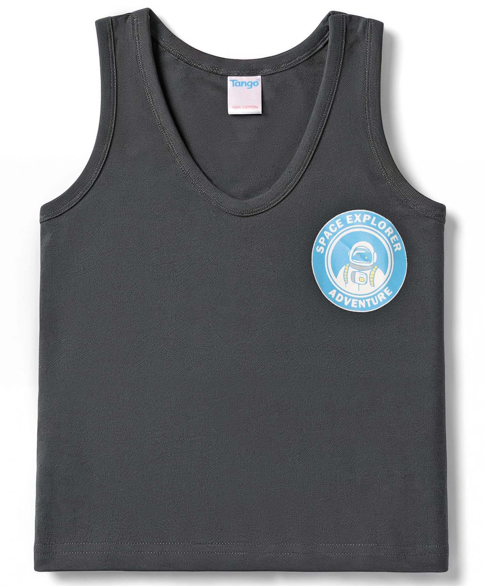 Tango Single Jersey Knit Sleeveless Astronaut Printed Vest - Black-image-45