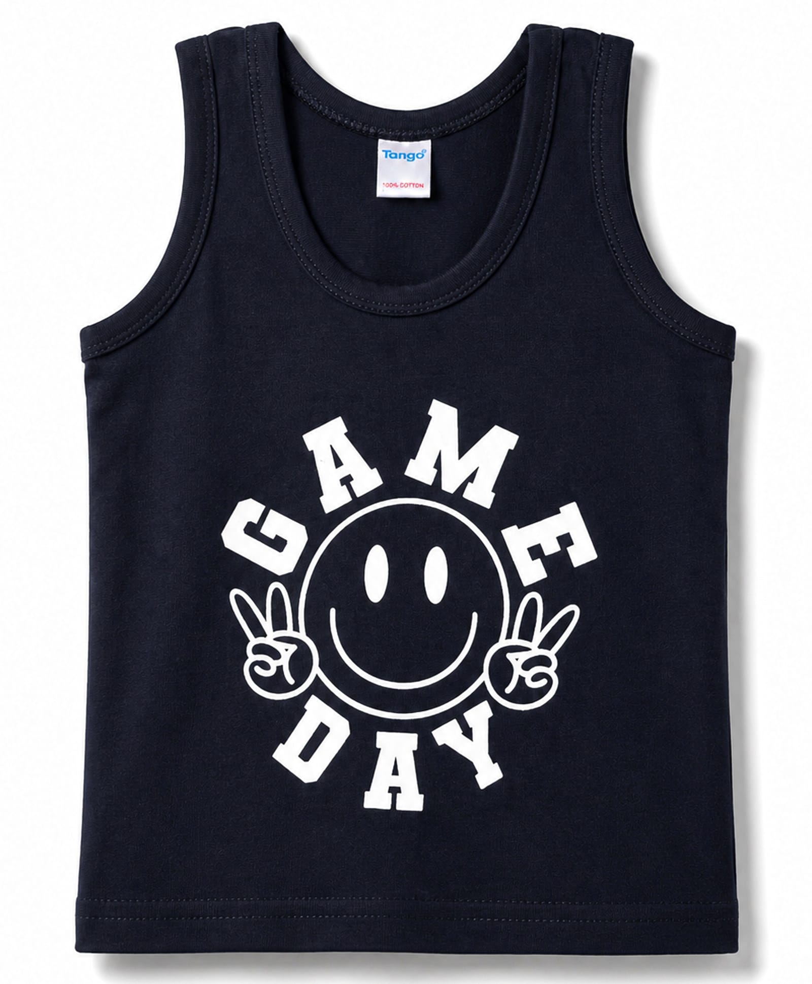 Tango Single Jersey Knit Sleeveless Game Day Printed Vest - Navy-picture-35