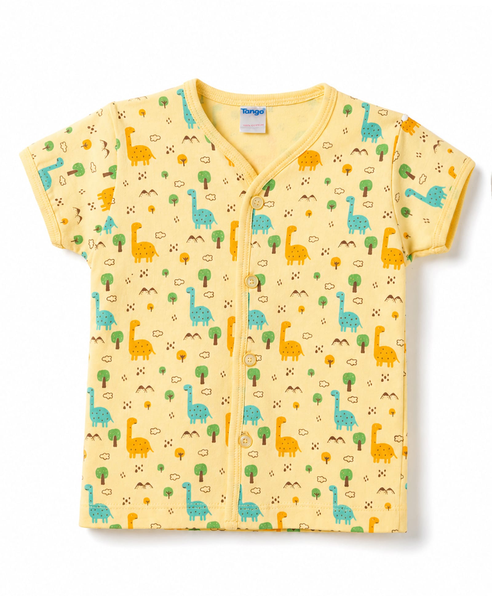 Tango Single Jersey Knit Half Sleeves Jhablas with Cub Print -Yellow-picture-45