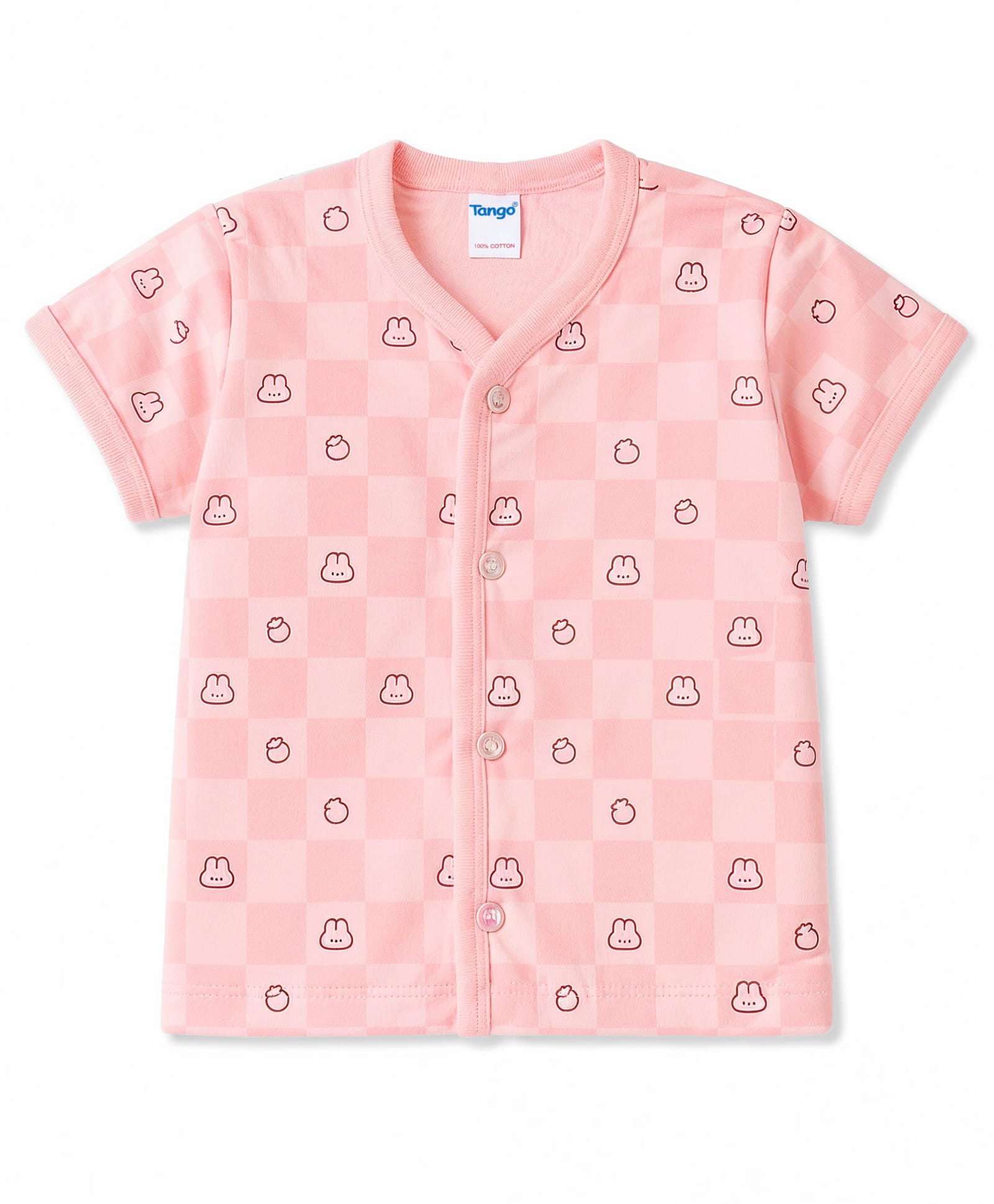 Tango Single Jersey Knit Half Sleeves Jhablas with Bunny Print -Peach-picture-23