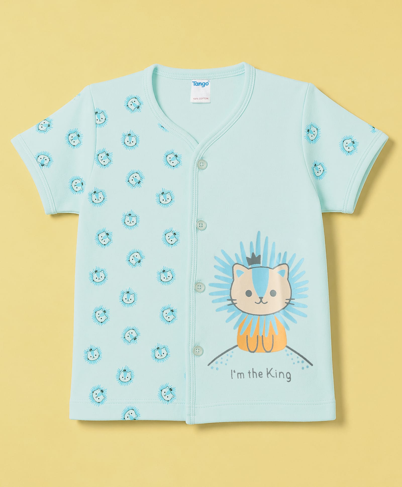 Tango Single Jersey Knit Half Sleeves Jhablas with Cub Print -Sky-picture-31