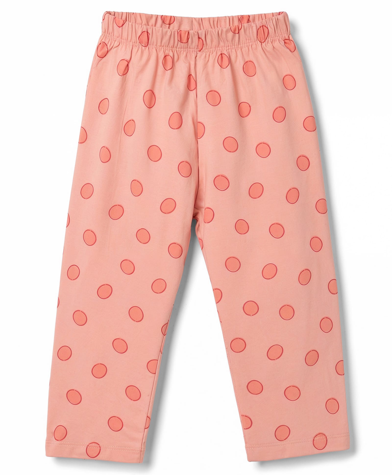 Tango Single Jersey Knit Circles Printed Three Fourth Leggings - Coral-picture-13