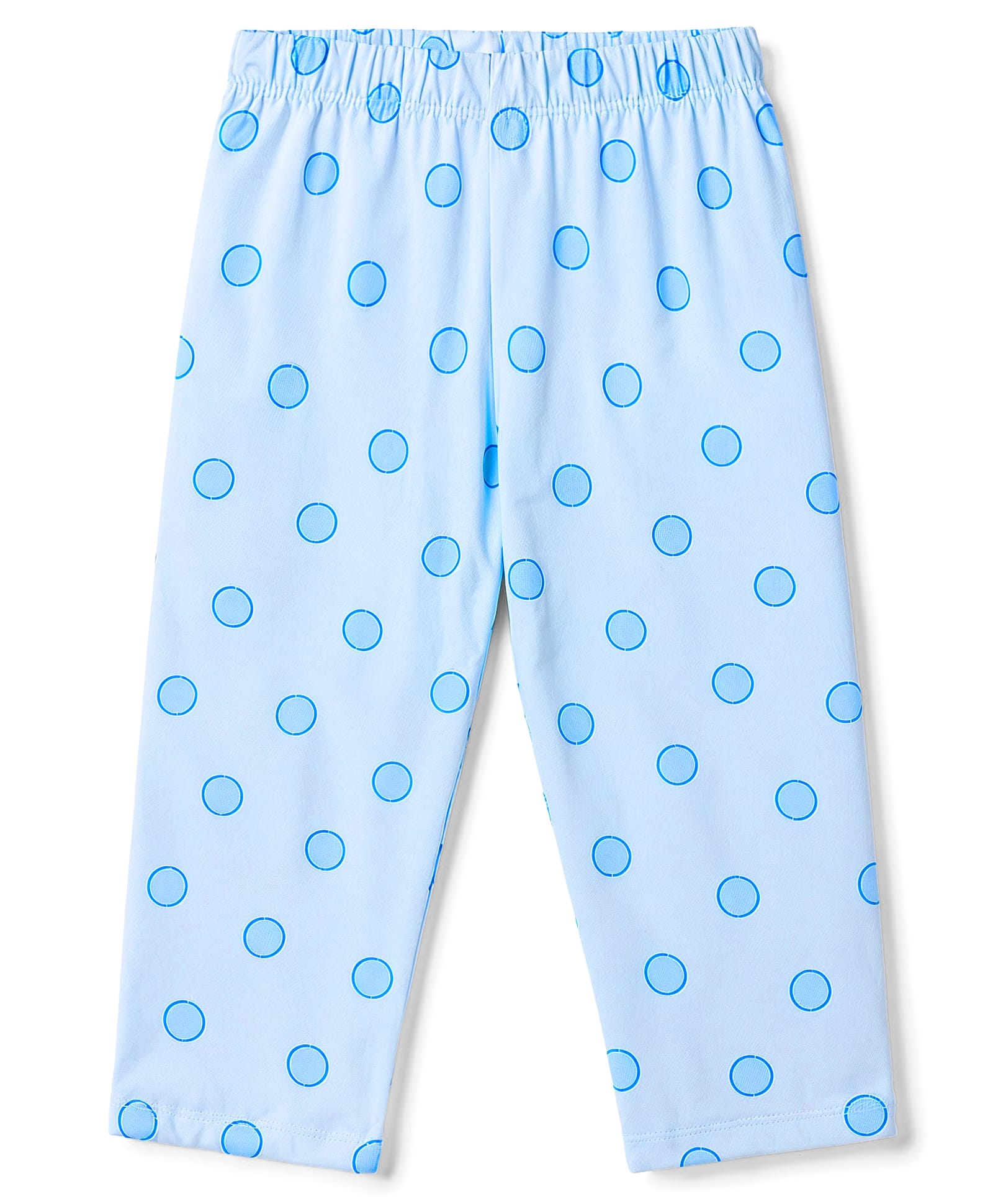 Tango Single Jersey Knit Circles Printed Three Fourth Leggings - Light Blue-picture-12
