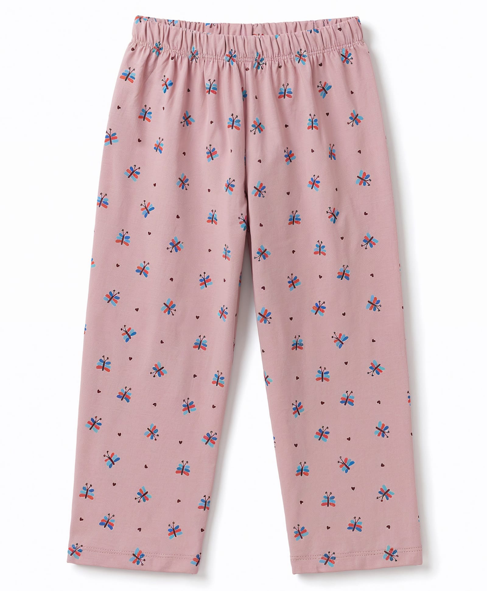 Tango Single Jersey Knit Butterfly Printed Three Forth Leggings - Rose Gold-picture-11
