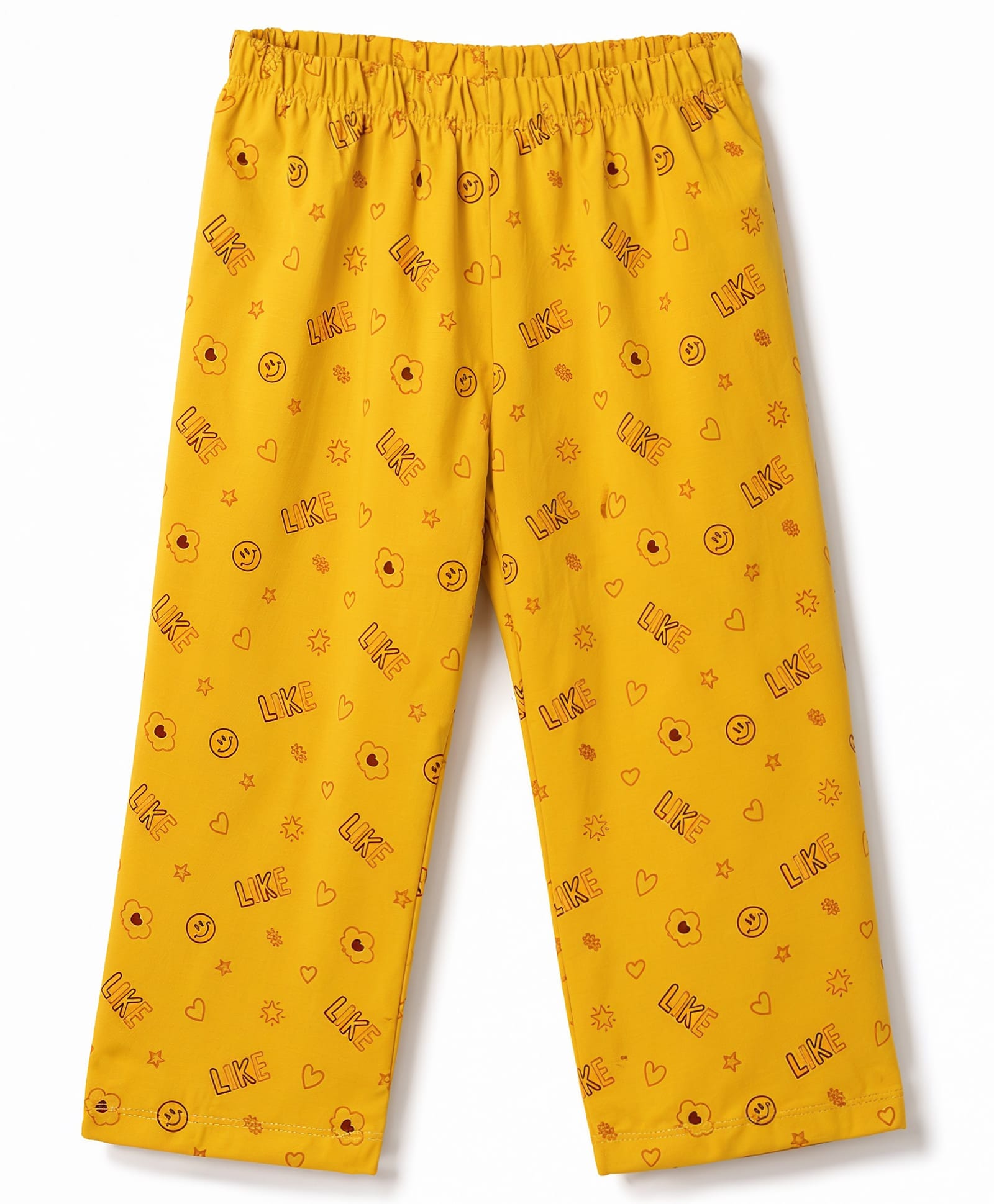 Tango Single Jersey Knit Heart Printed Three Fourth Leggings - Mustard-picture-21