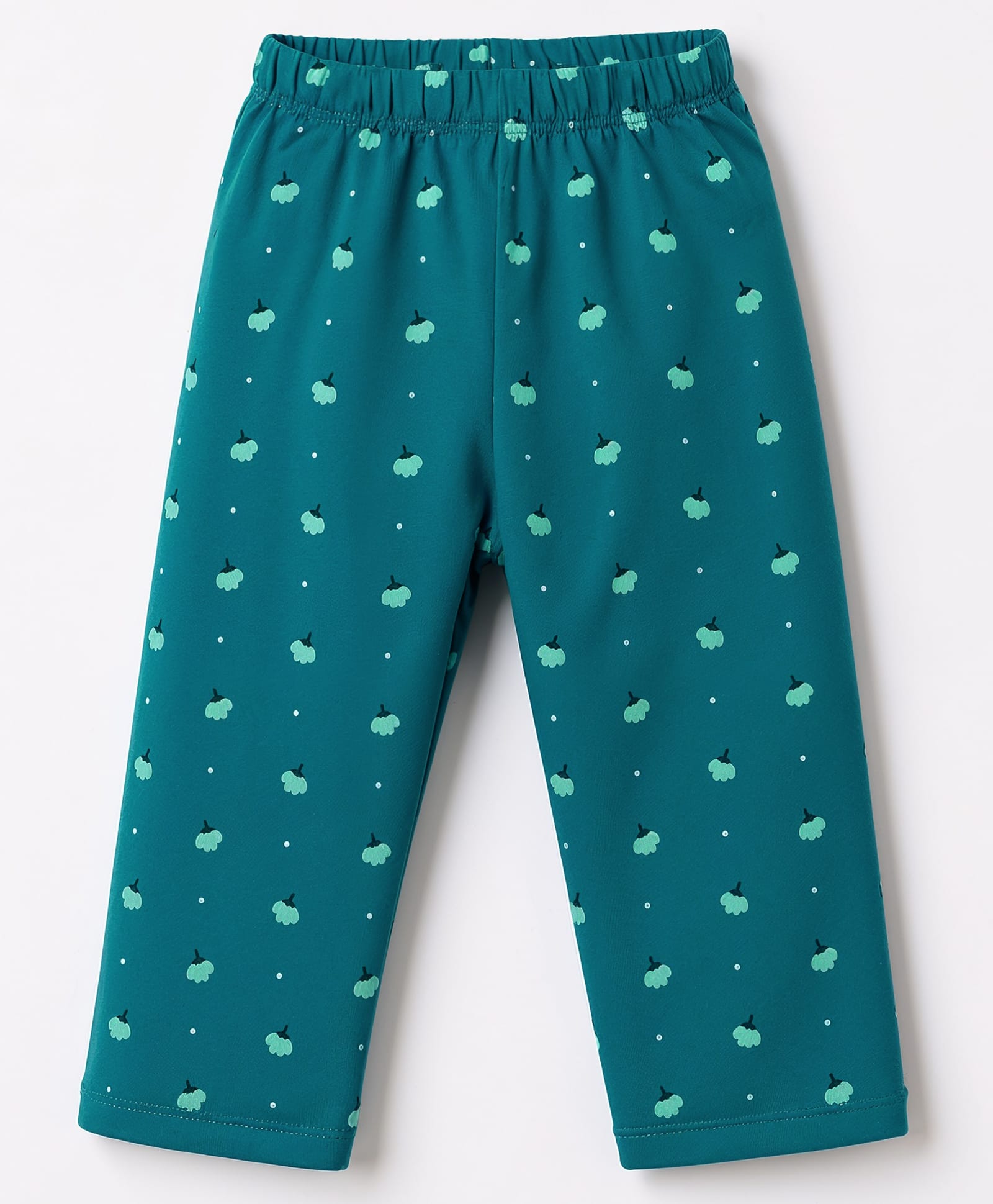 Tango Single Jersey Knit Floral Printed Three Forth Leggings - Green-image-28