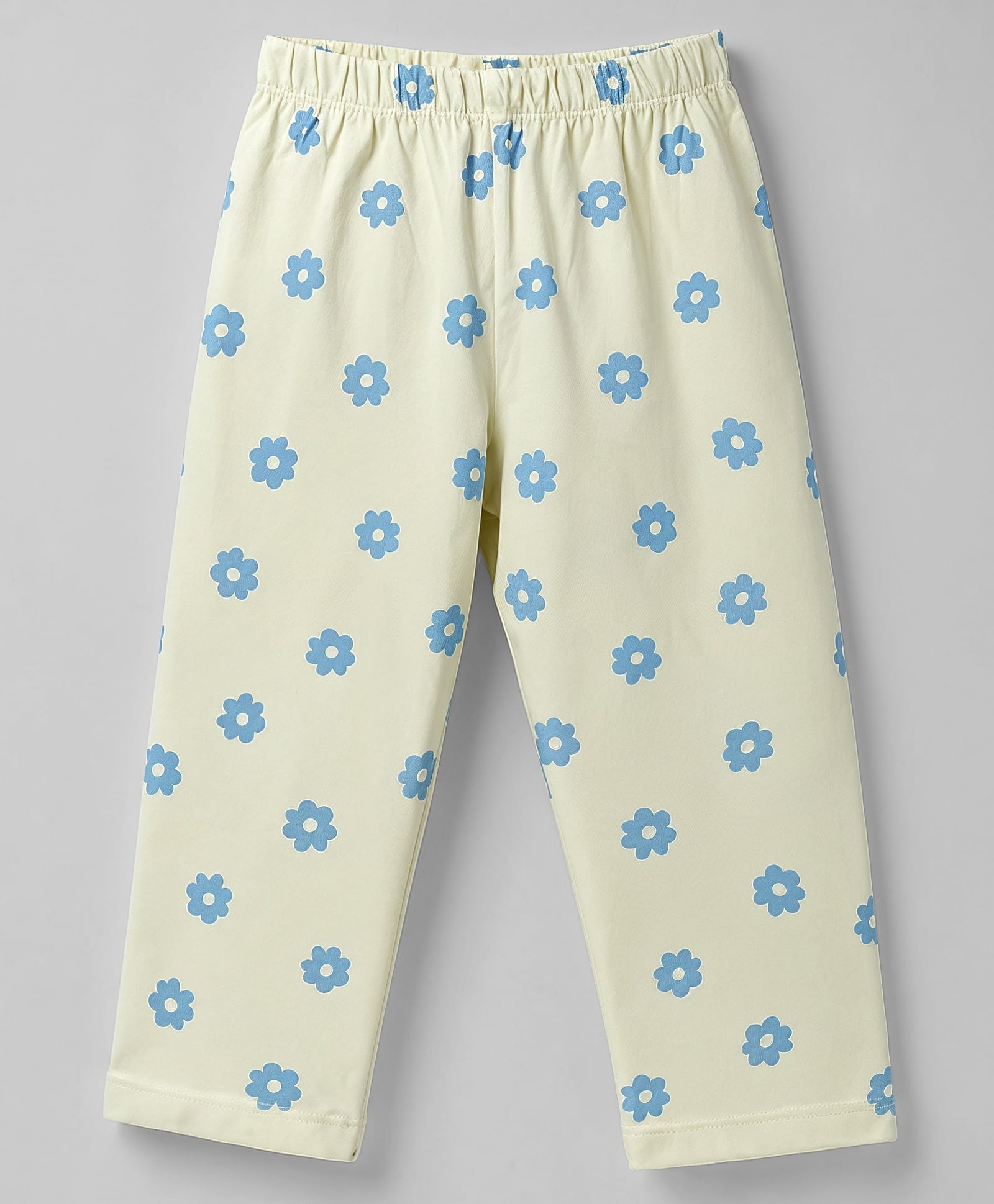 Tango Single Jersey Knit Floral Printed Three Forth Leggings - Yellow-picture-3