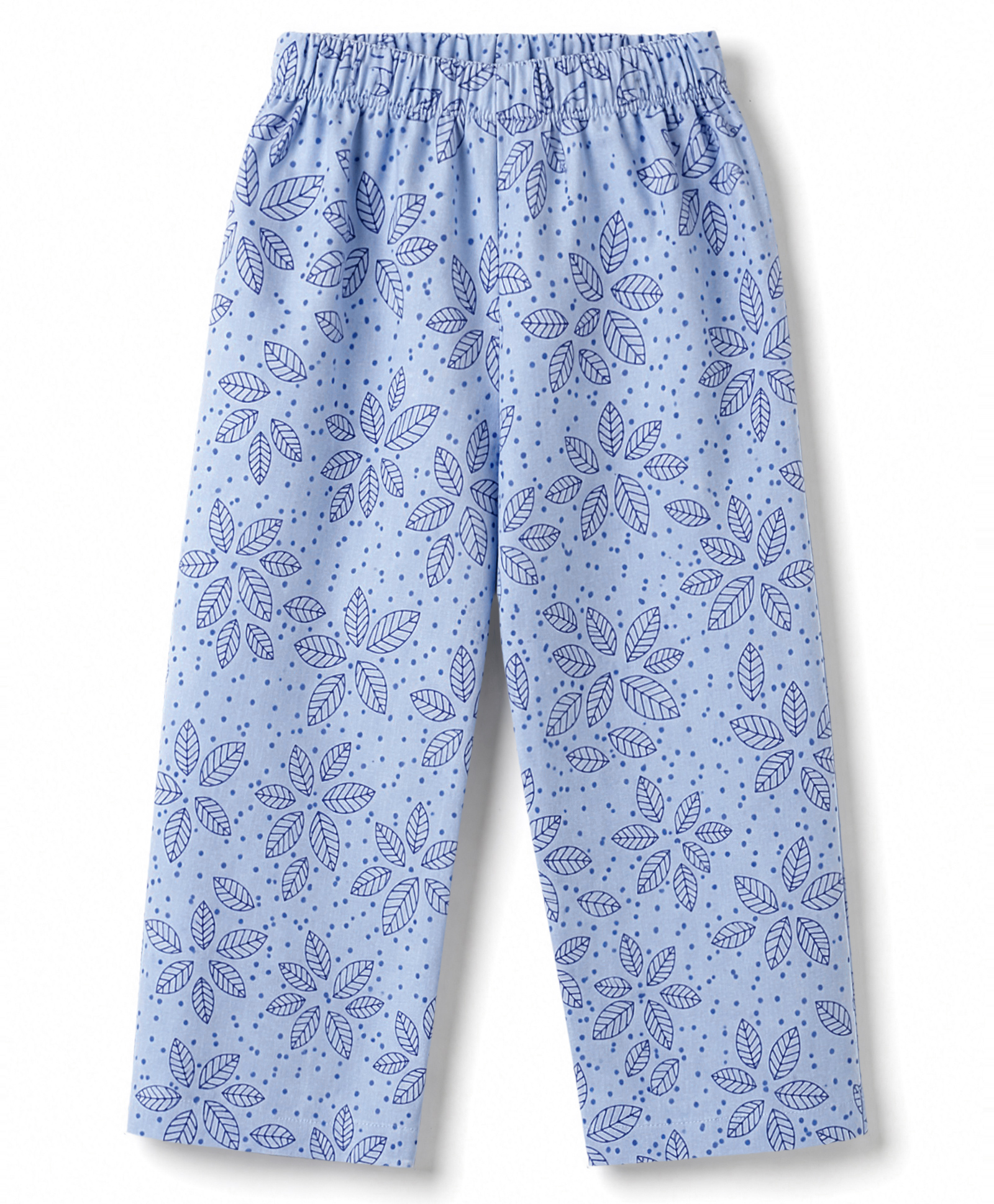 Tango Single Jersey Knit Leafy Printed Three Forth Leggings - Light Blue-picture-3