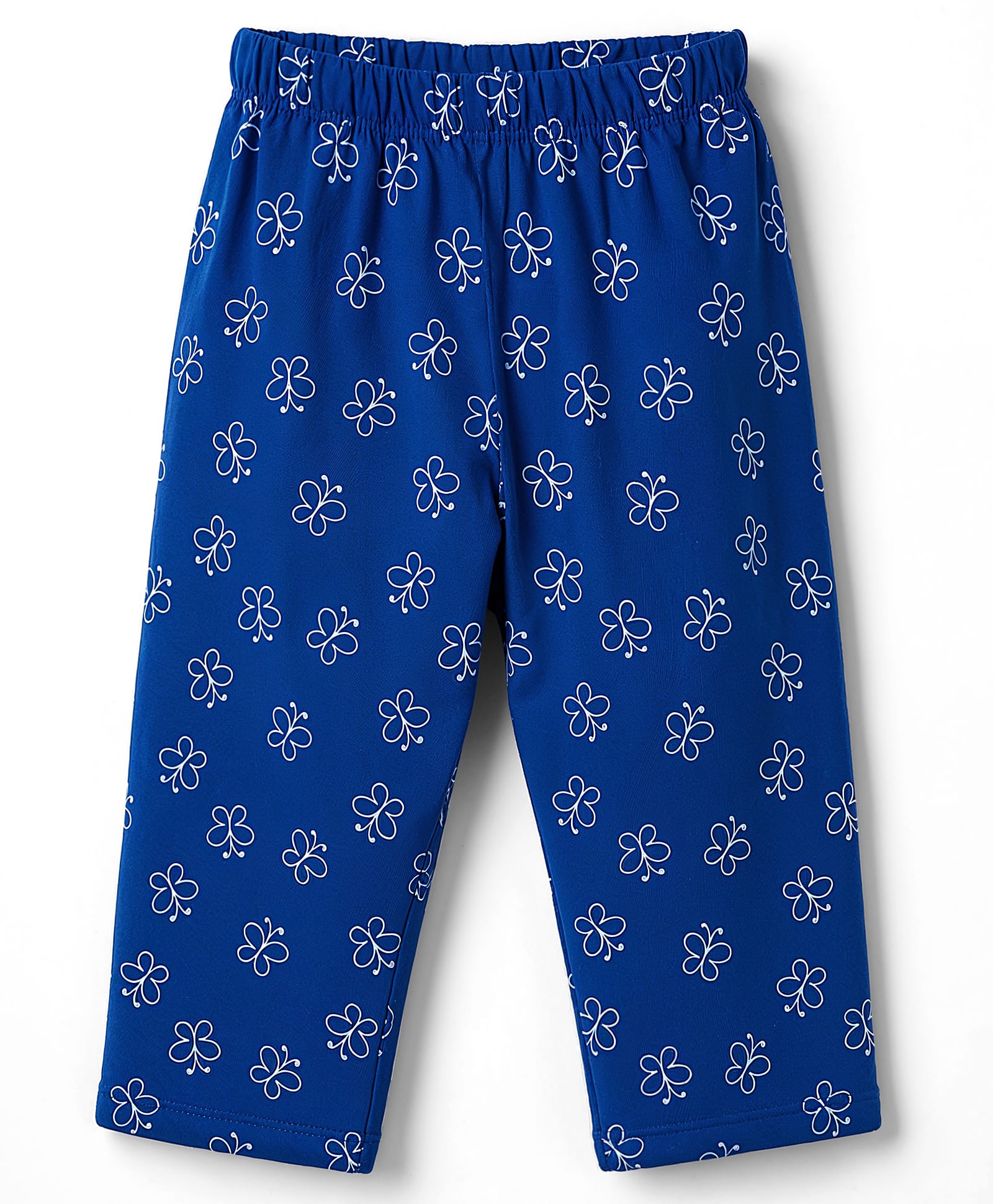 Tango Single Jersey Knit Butterfly Printed Three Forth Leggings - Royal Blue-picture-2