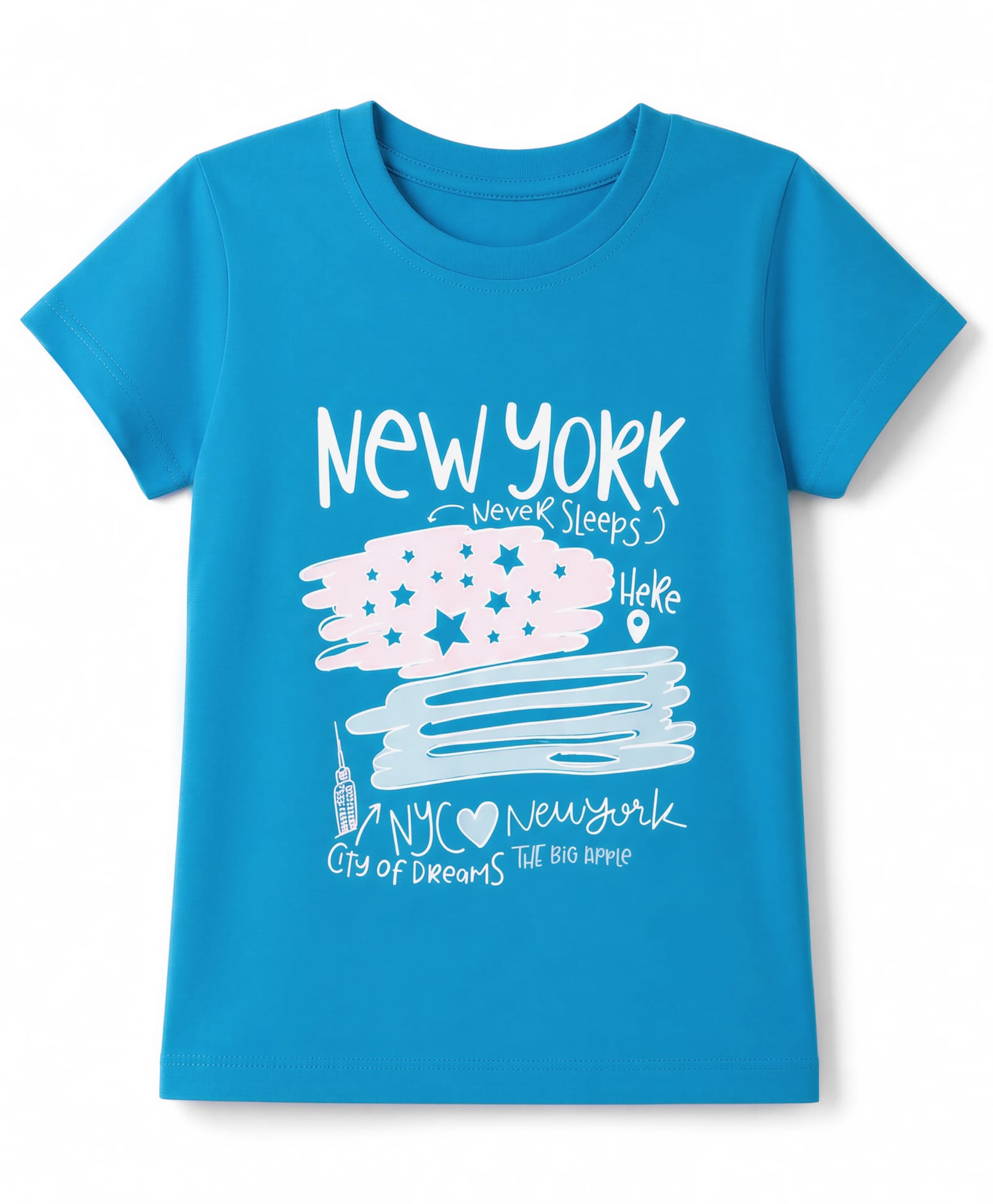 Tango Single Jersey Knit Half Sleeves T-Shirt with New York Never Sleeps Print - Grey-image-37