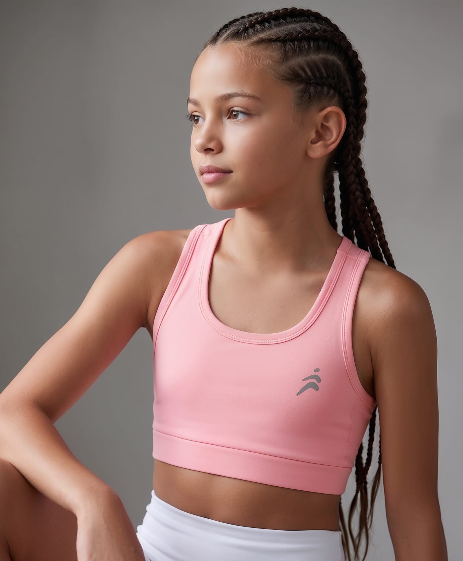 Pine Active Sleeveless Super Stretchable Sports Bra with Logo Print - Pink-picture-15