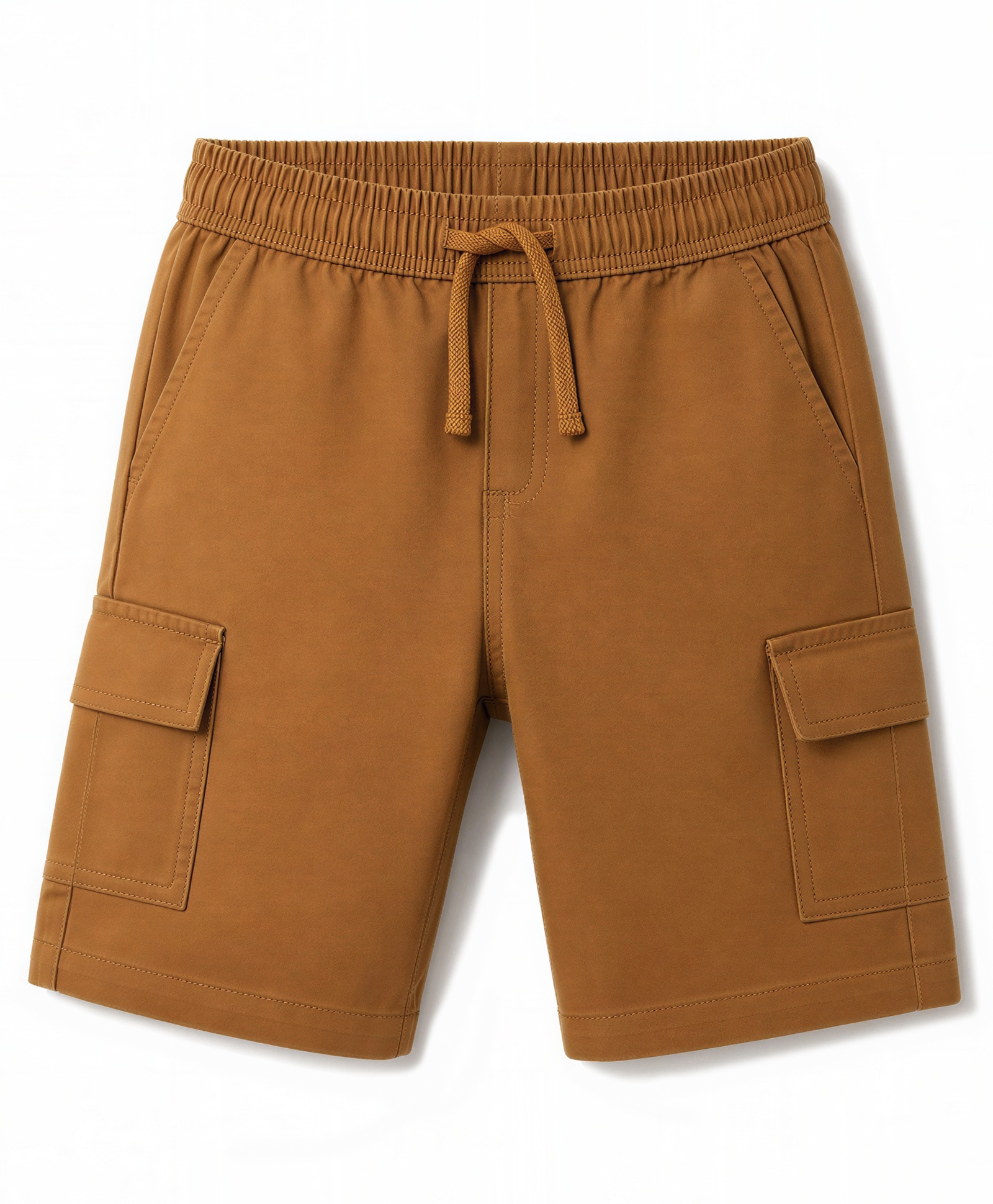 Pine Kids Woven Above Knee Length Solid Colour Shorts - Bronze-picture-17