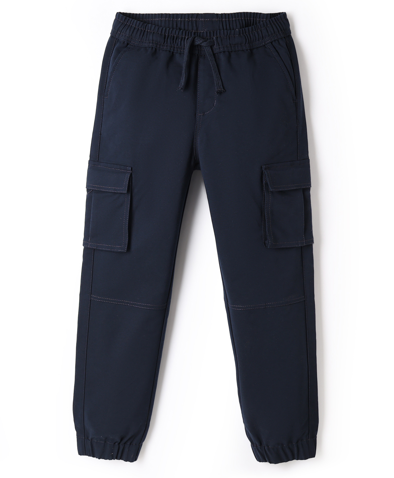 Pine Kids Cotton Elastane Woven Full Length Cargo Style Trousers With Pocket - Navy Blue-picture-10
