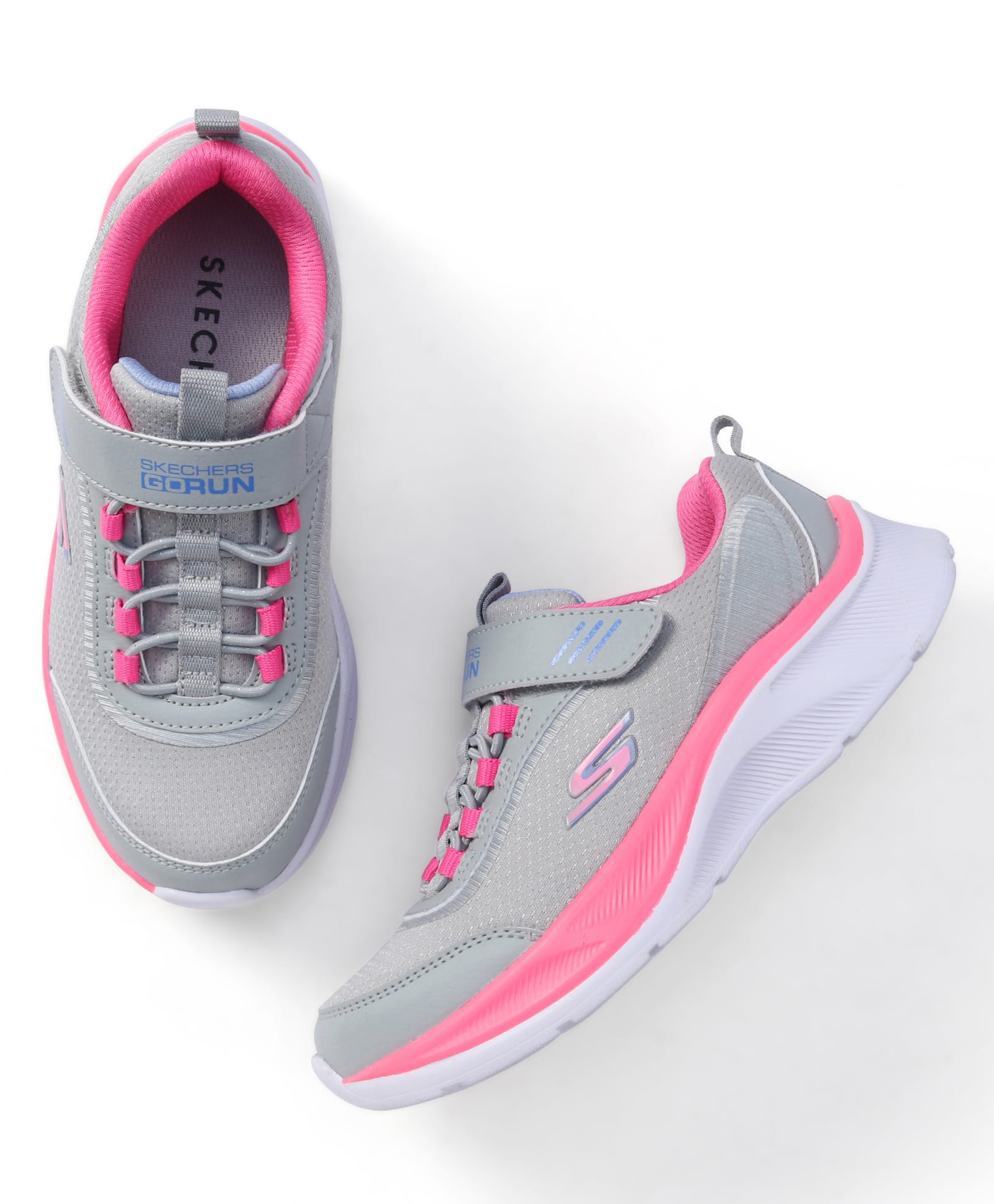 Skechers Velcro Closure Solid Elite Sports Shoes - Grey