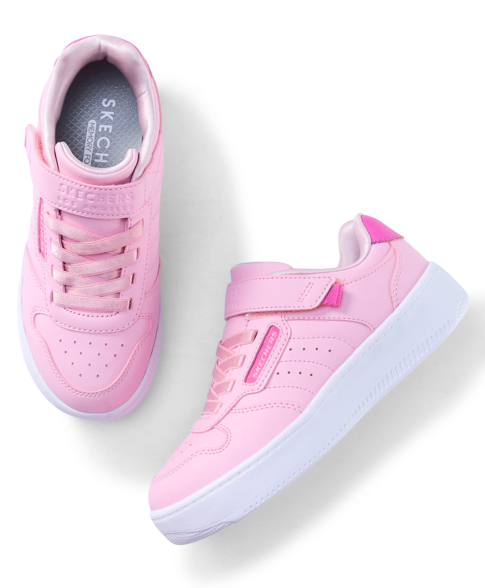 Skechers Sport Court Velcro Closure Solid Casual Shoes - Pink-picture-16