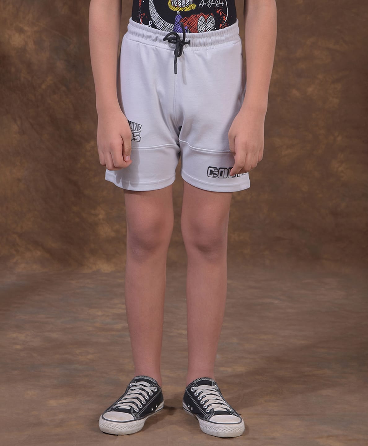CRIMSOUNE CLUB Cotton Woven Typography Printed Shorts - Grey-picture-12
